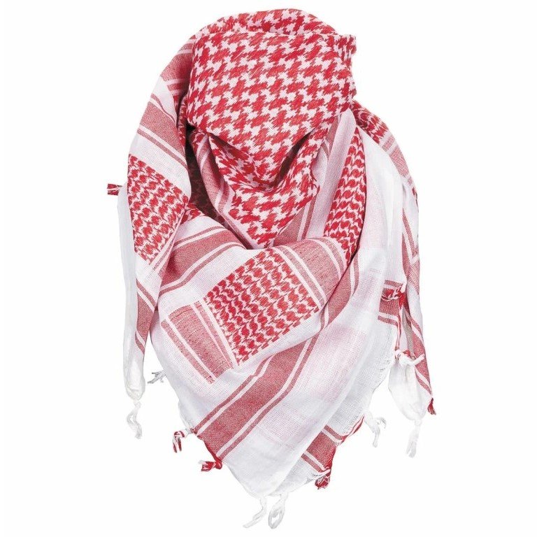 PAÑUELO PALESTINO KUFIYA BLANCO-ROJO