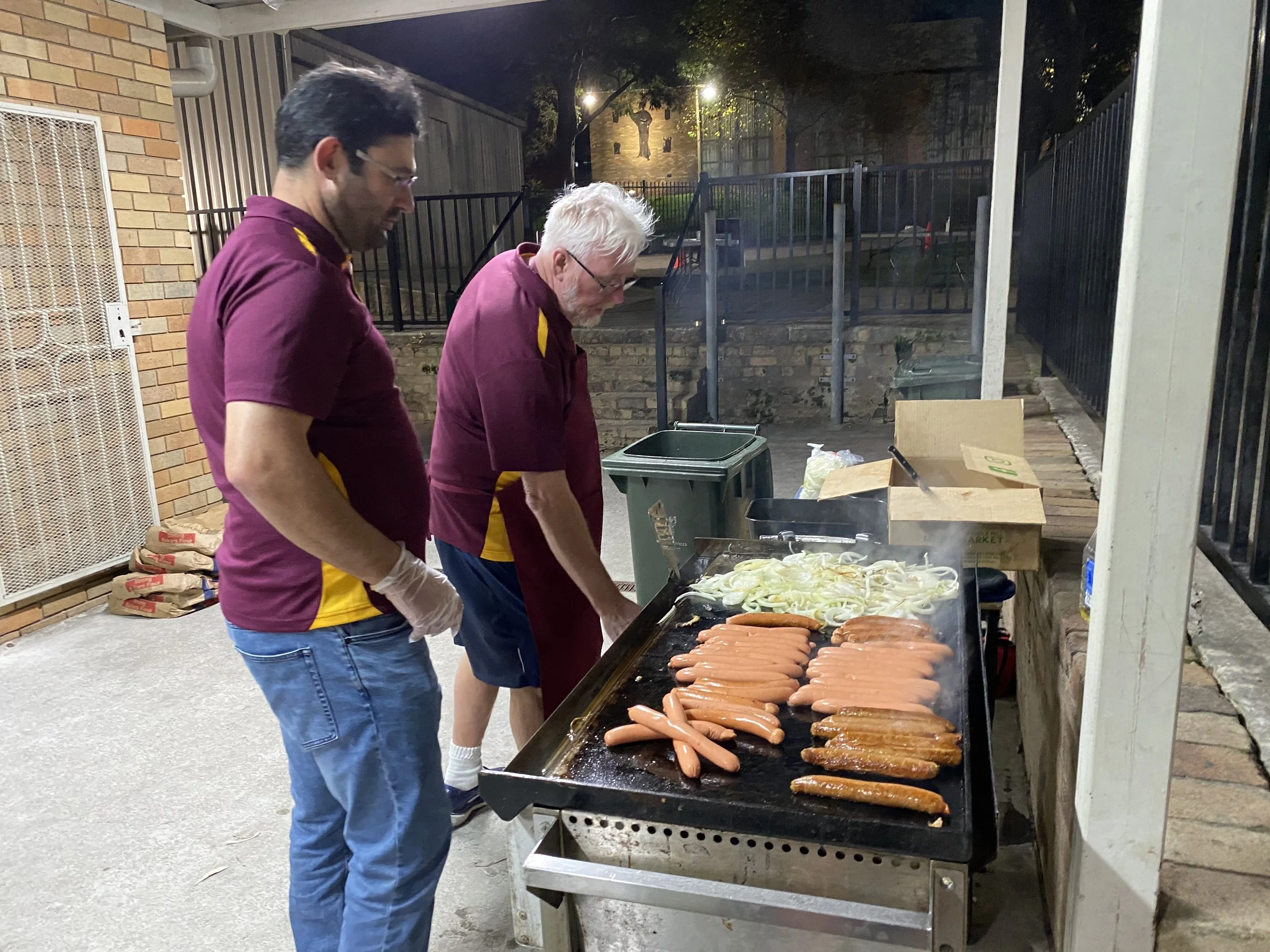 2021 SchoolBoys Match. Ray and Mark on the BBQ.