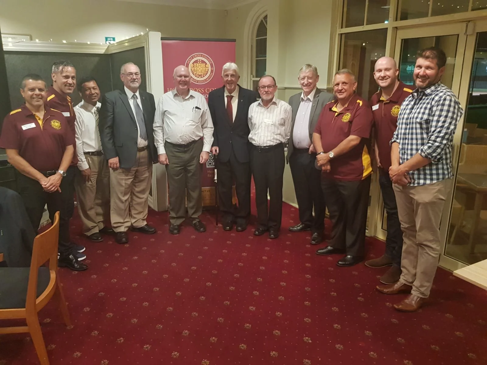2019 - Maroon & Gold Milestone Reunion
(L to R) Patrick Harsas, Bruno Moscaritolo, Lindsay Mar, Bro. Stephen Sweetman, Bro. Peter Ryan, Bro. Patrick Lovegrove, Bro. Paul O'Keefe, Bro. Aengus Kavanagh, Michael Sear, Dr Zachariah Duke, Tim White
