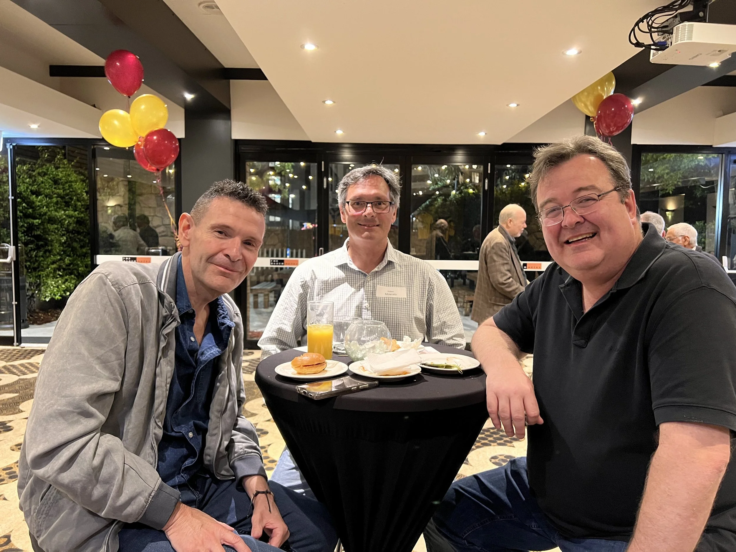 15 October  2022 Reunion at The Ranch, North Ryde
(L to R) Don Moxham, Robert Moscato, Paul Wilson