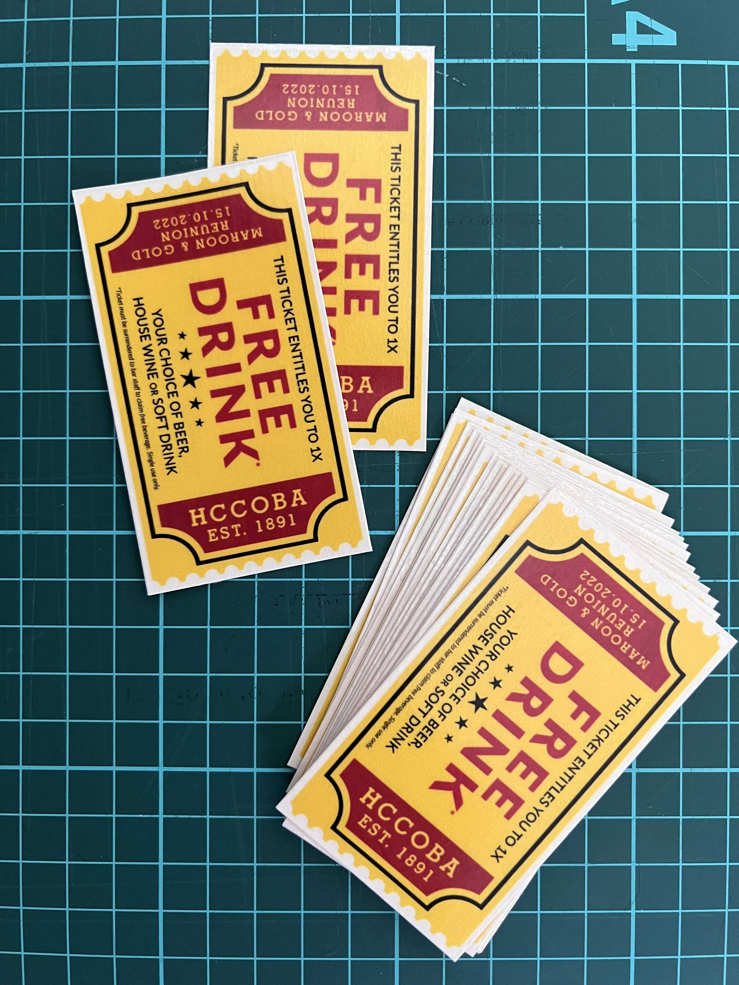 15 October  2022 Reunion at The Ranch, North Ryde
Free Drinks Vouchers produced by Bruno