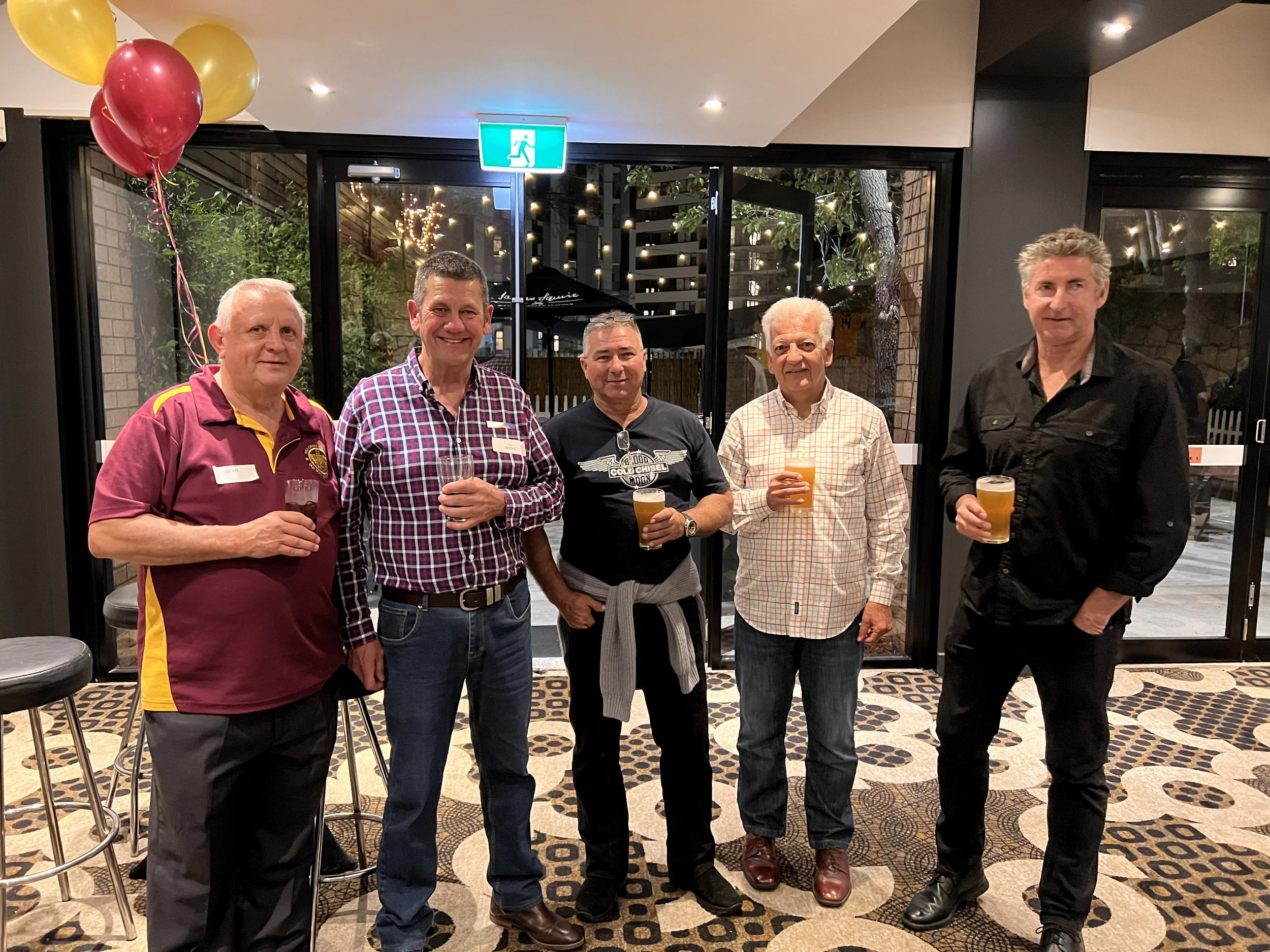 15 October  2022 Reunion at The Ranch, North Ryde
(L to R) Michael Sear, Paul Cooke, Peter Kaufman, Anthony Gravas, Gregory Hannaford