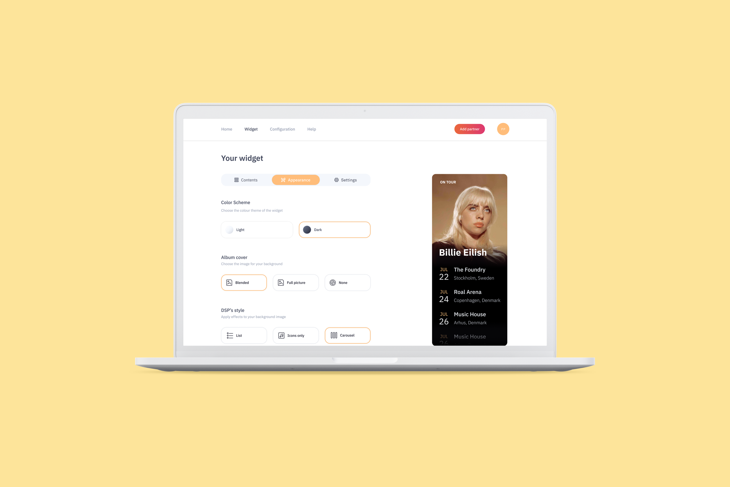 Widget Manager - Linkfire