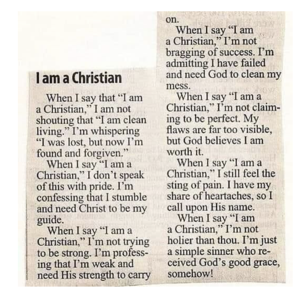 “I am a Christian”