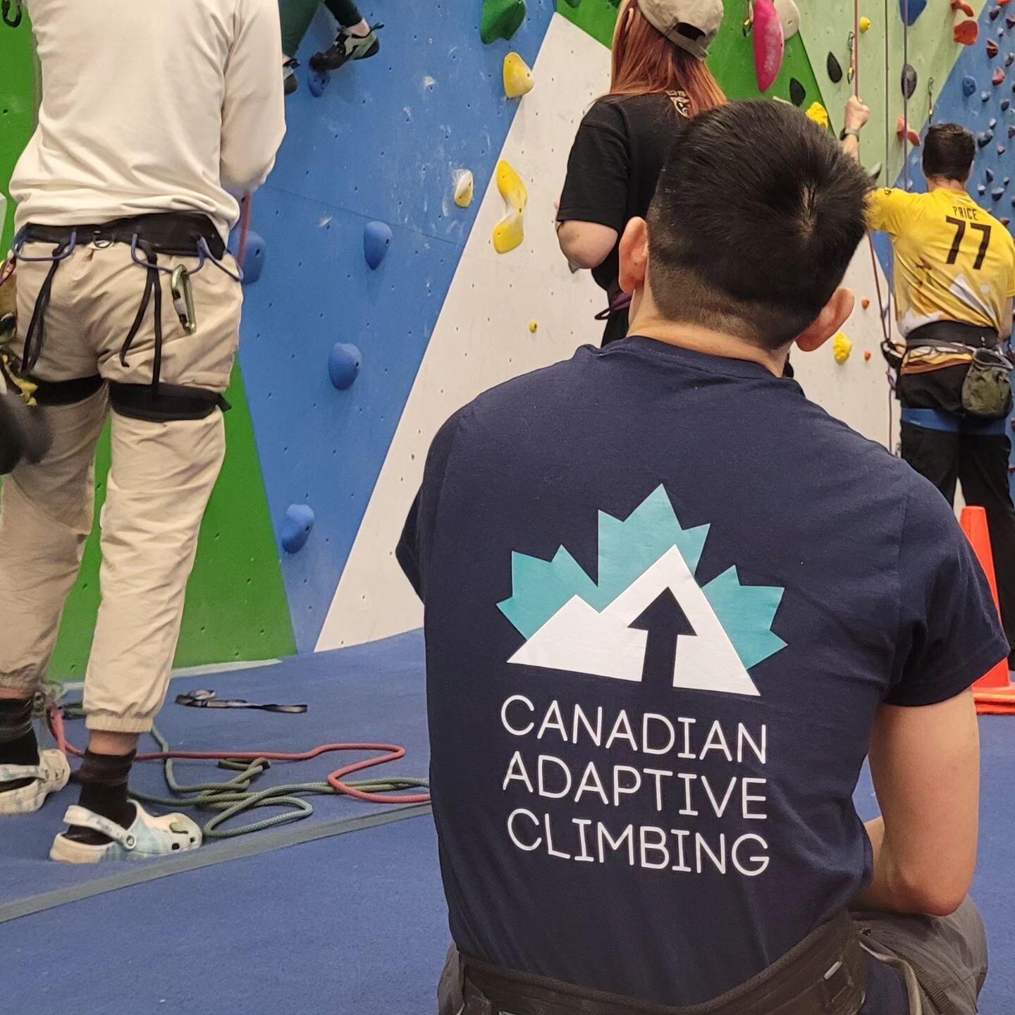 Yesterday Miranda and Kate from @canadian.adaptive.climbing collaborated on a volunteer training session at Base Camp Bloor West. (@basecampclimbing_bw)

Every adaptive climbing group runs in their own unique way, and being able to swap gear knowledg