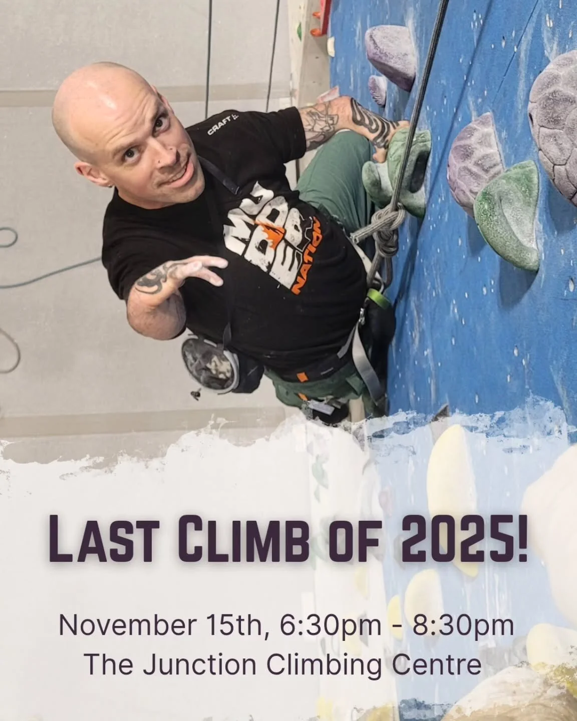 Hey London climbers! Join us for our November climb - it's the last one before our traditional end of year break!

As always, new climbers and all disabilities are welcome!

November 15th, 6:30pm to 8:30pm at @climbjunction 

Suggested cost is $20, o
