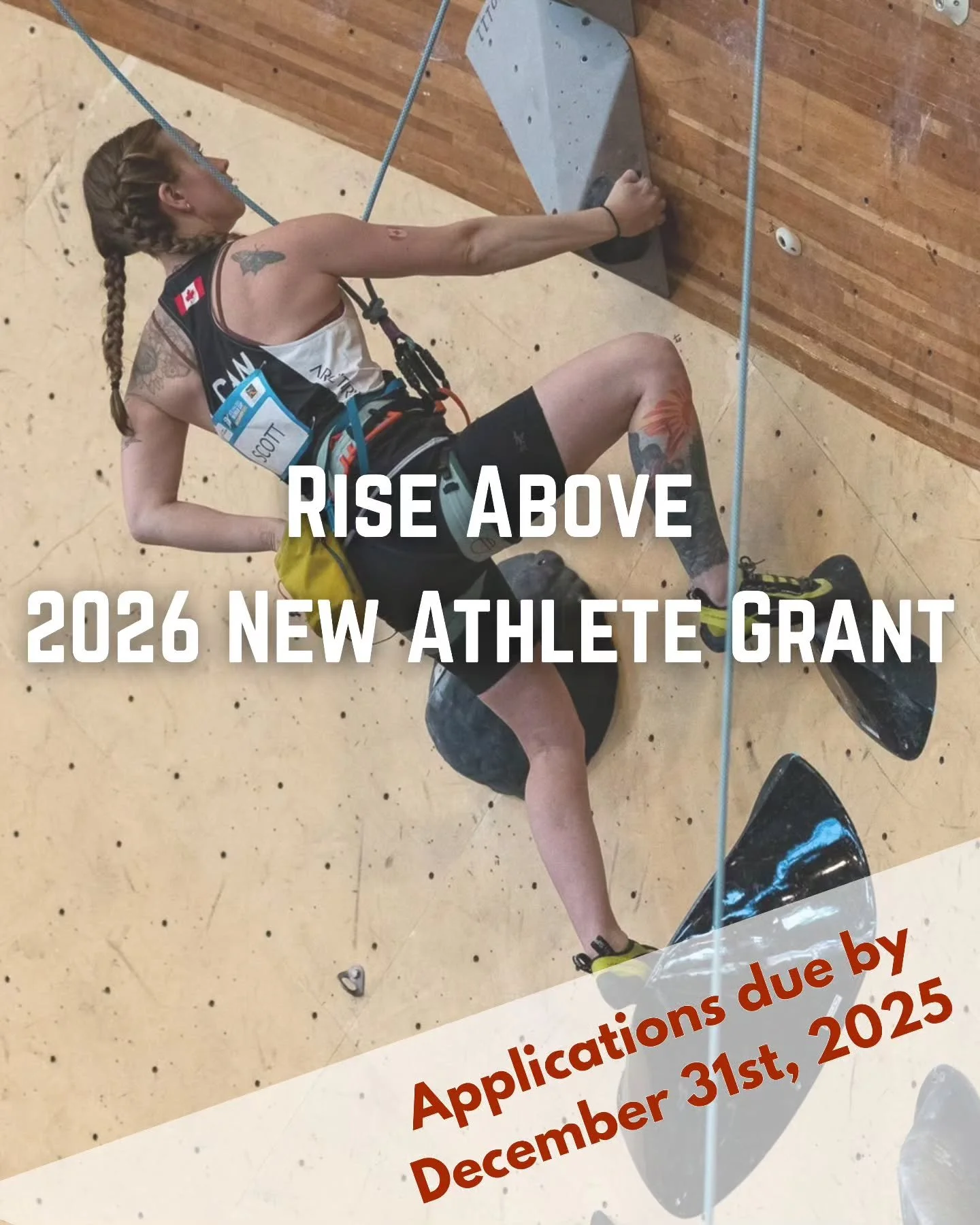 With paraclimbing about to debut in @la28, Rise Above wants to help remove financial barriers for prospective athletes who dream of the chance to represent Canada.

This is a new grant for two aspiring competitors to attend their first competition at