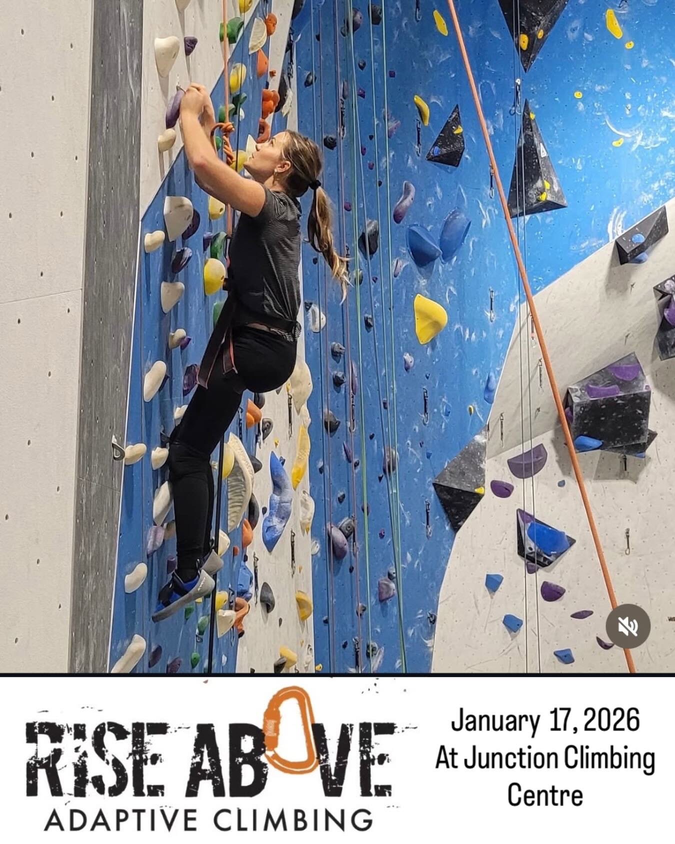 This Saturday January 17,2026 is the first adaptive climb of the year. Let your adaptive friends and family know and come out to Junction Climbing Centre at 6:30pm.
