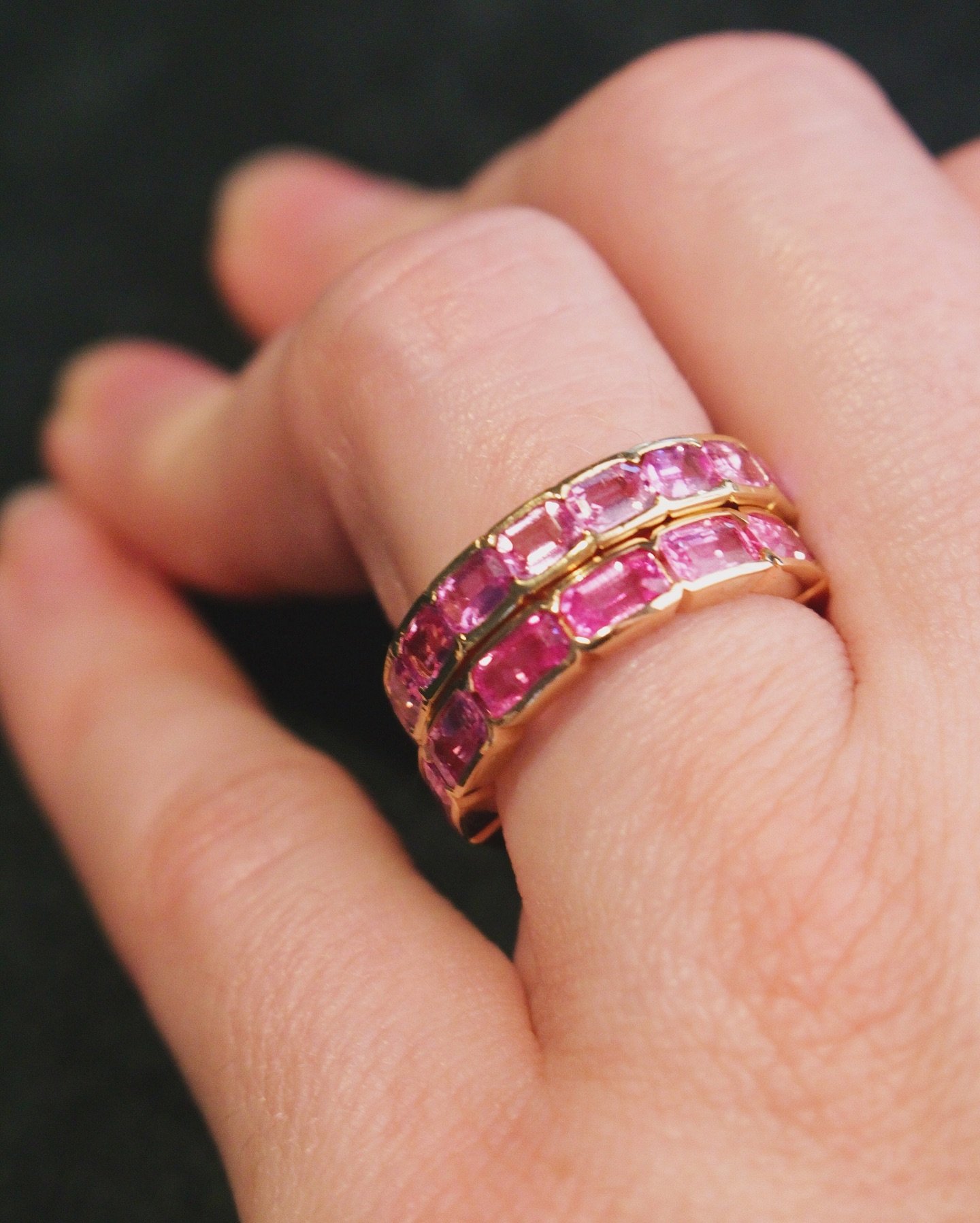 Think pink! Jen&rsquo;s favorite color!
💕
#thinkpink #pink #rings #spring #colorful #jewelry #mothersday #pinksapphire