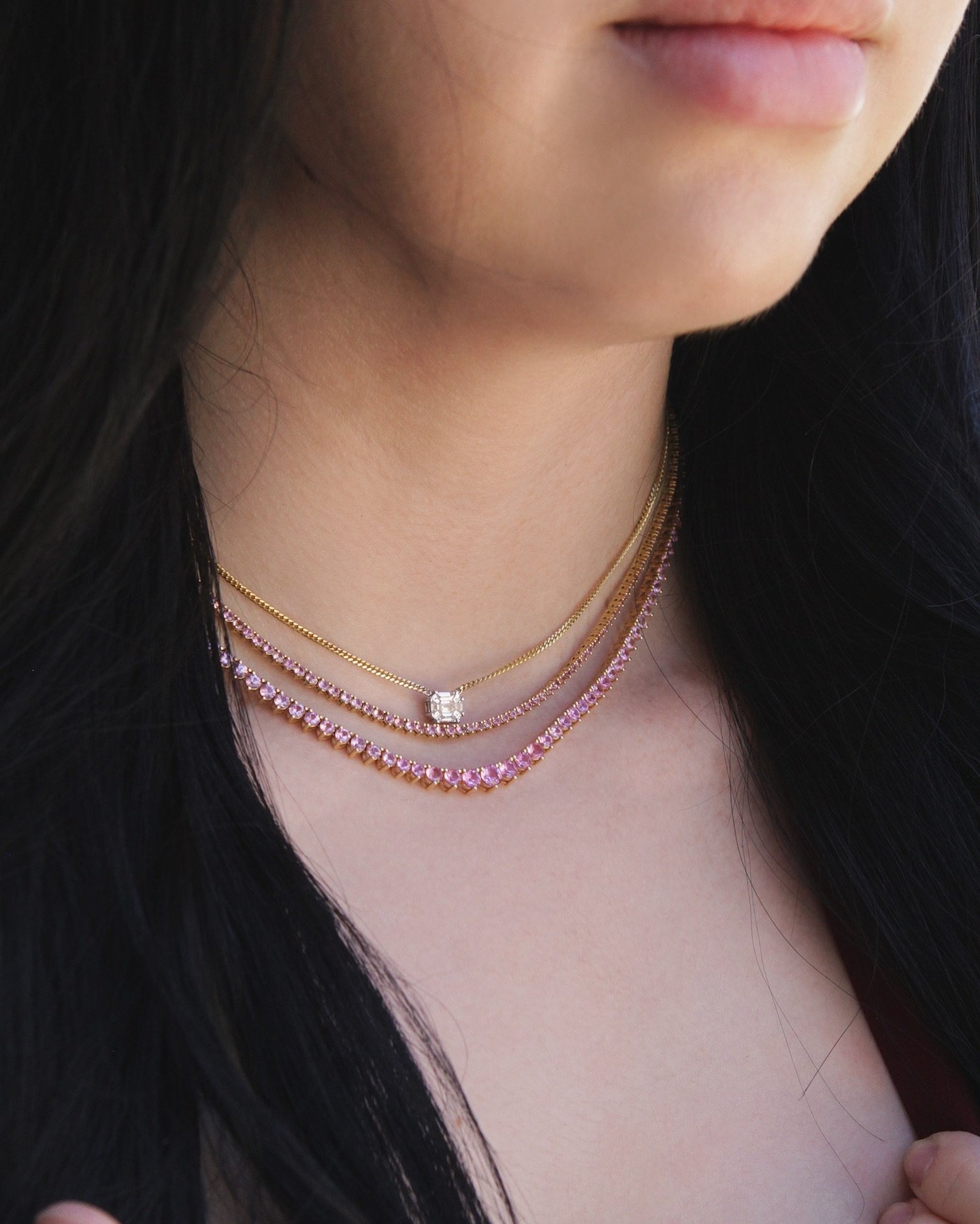 This necklace stack will have you feeling like a princess every single day!
💕
#princessvibes #princess #pink #thinkpink #barbie #necklace #cute #finejewelry #jewelrydesigner #pinksapphire