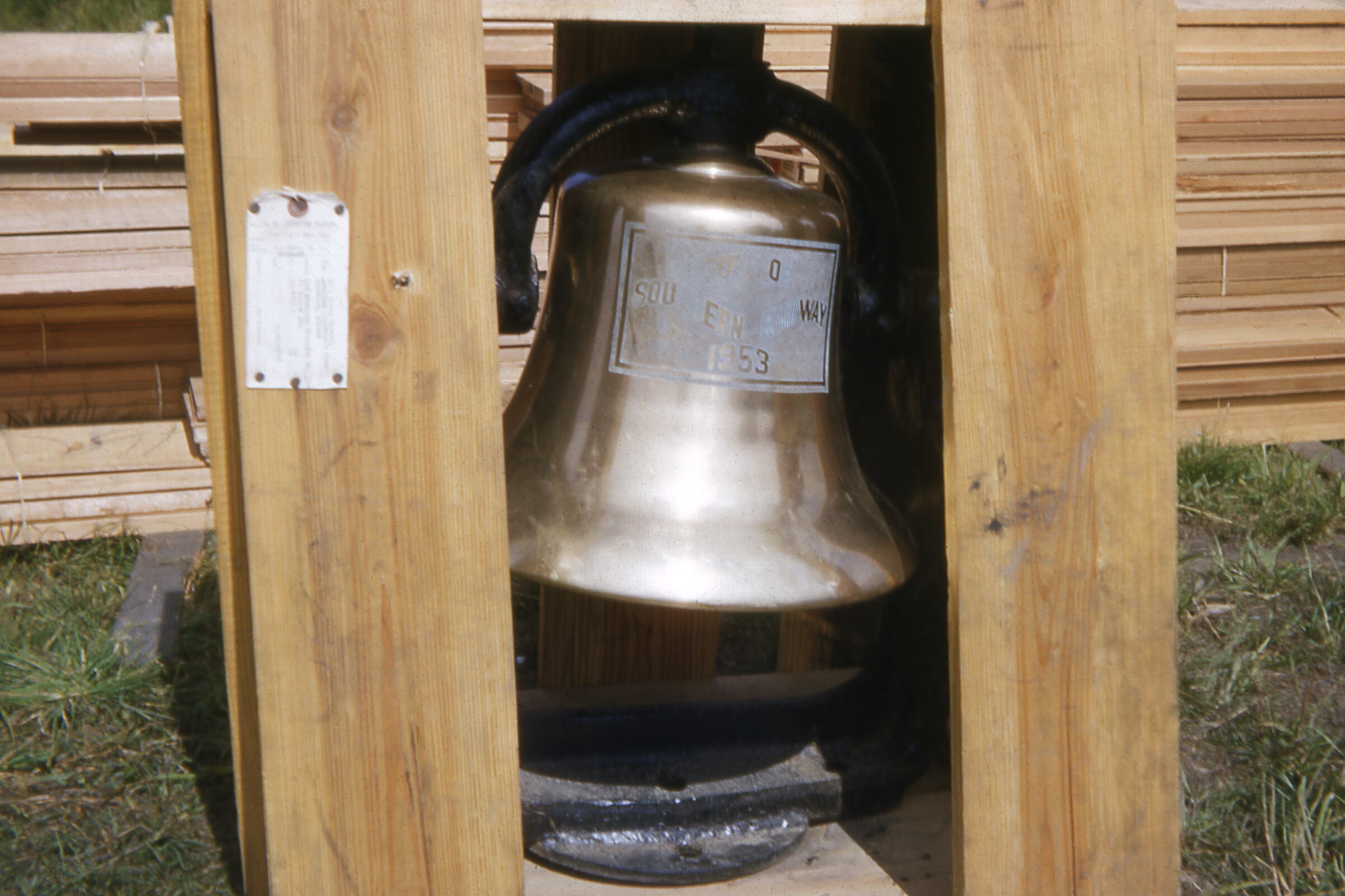  1955 Bell for Chapel. Photo on loan from the Henkelman Archives. 