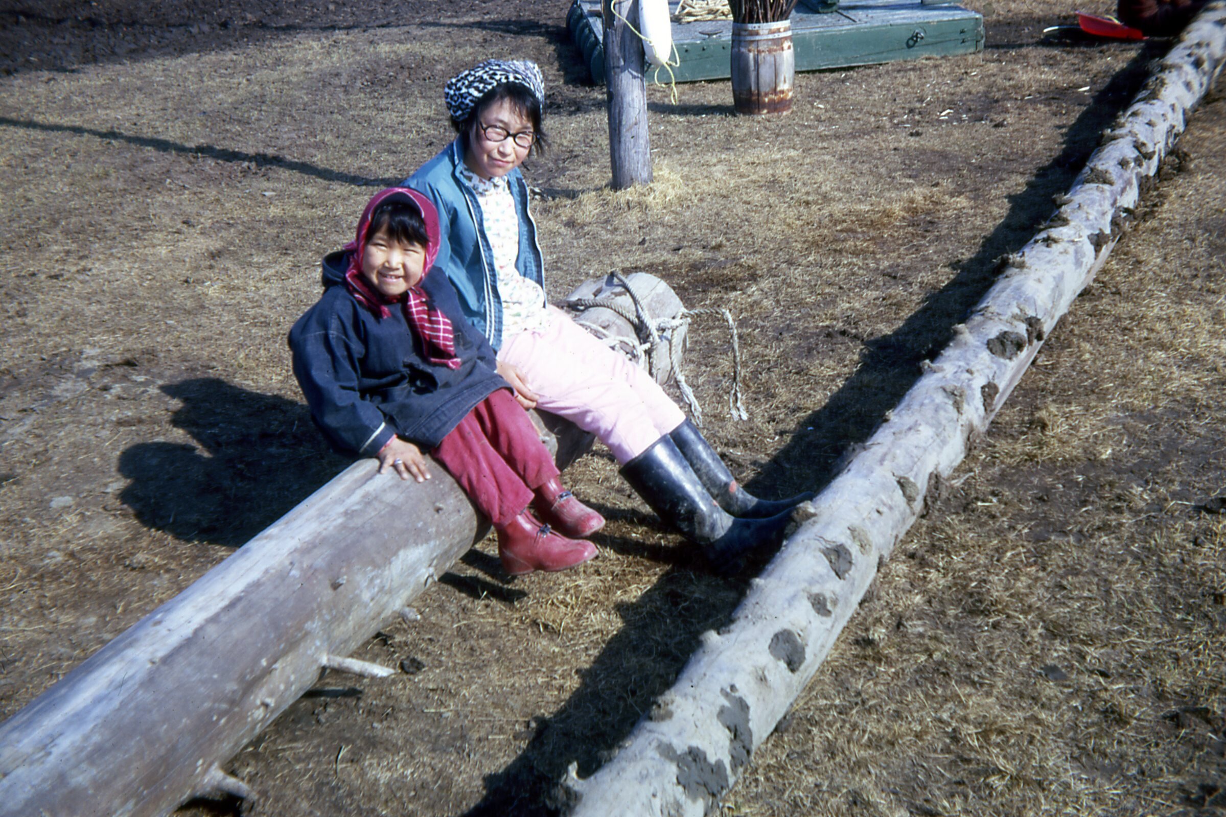 1972 Girls on a log.jpg