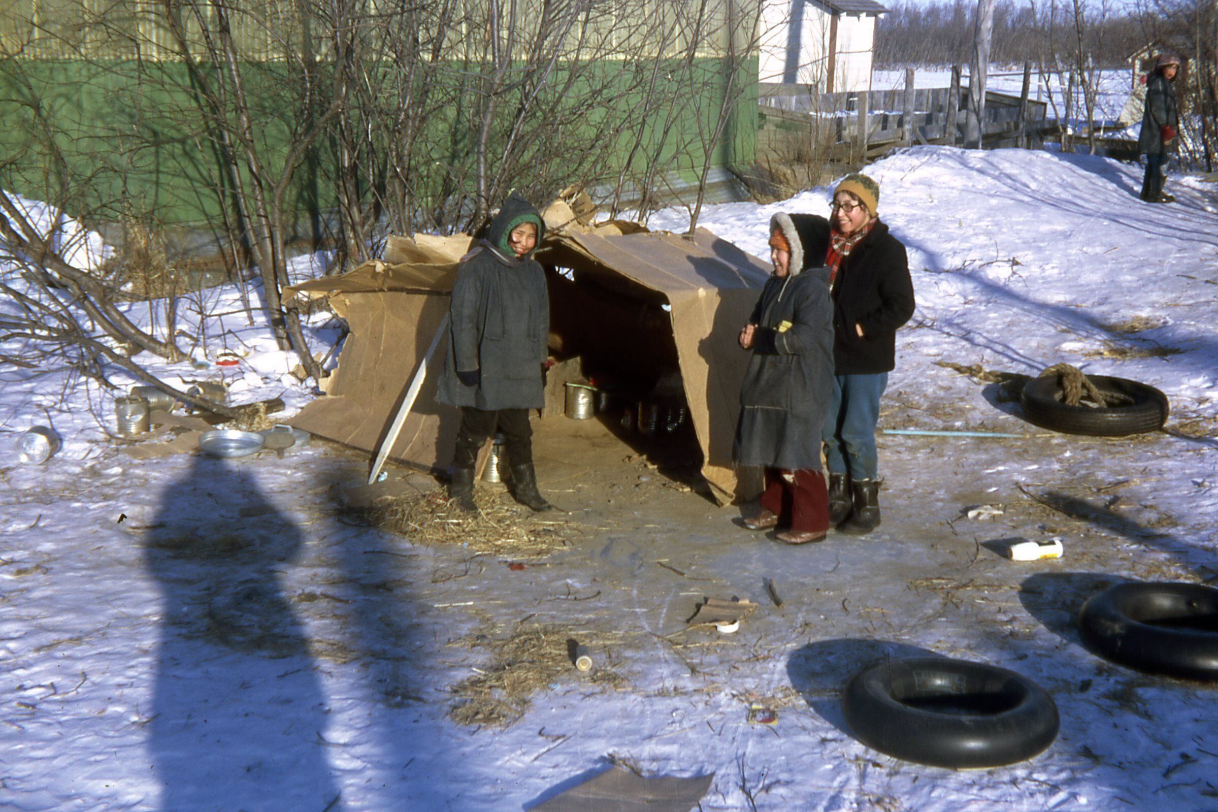 1972 Winter cardboard playhouse.jpg