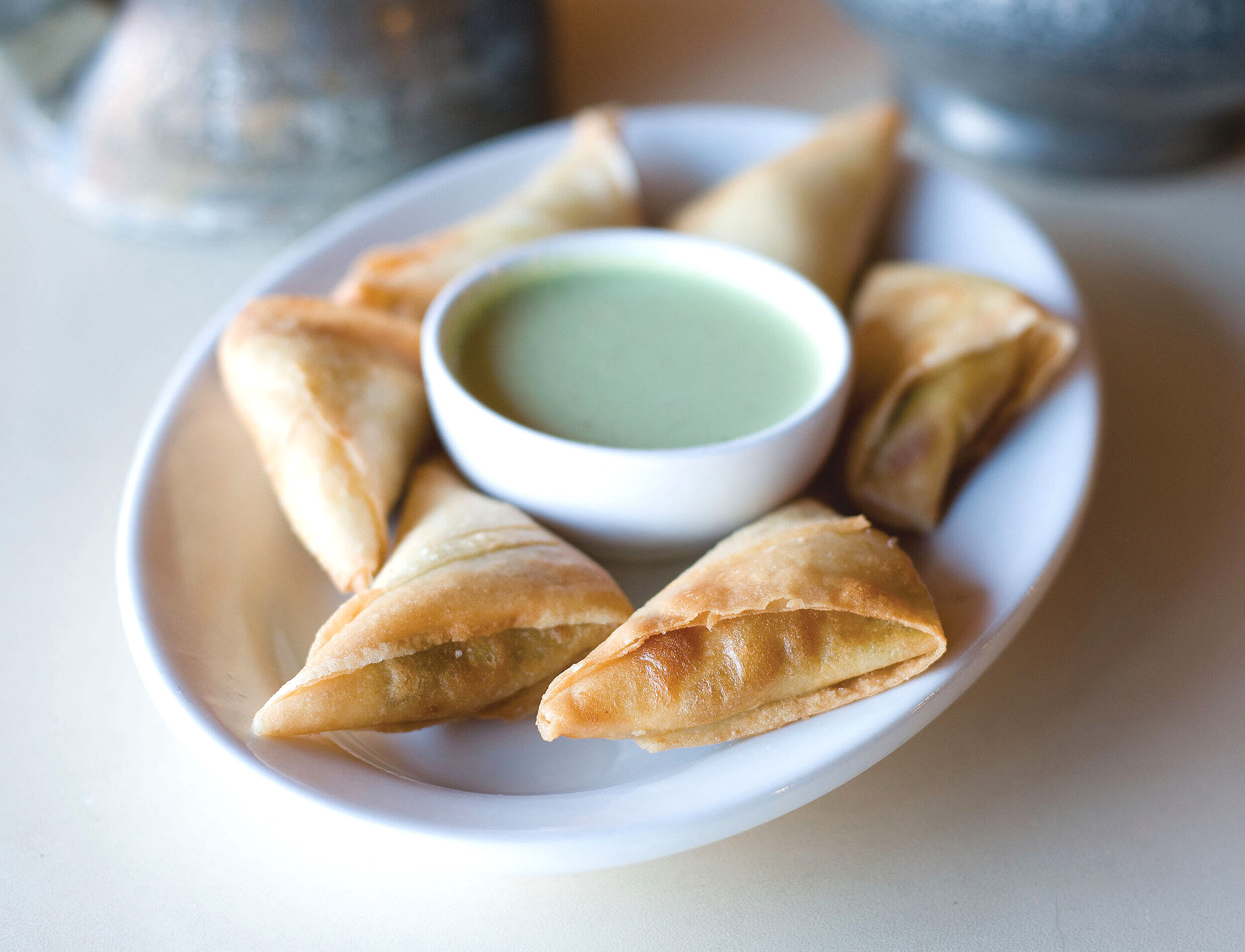 Chicken Samosas with Cilantro Chutney Sauce (Copy)