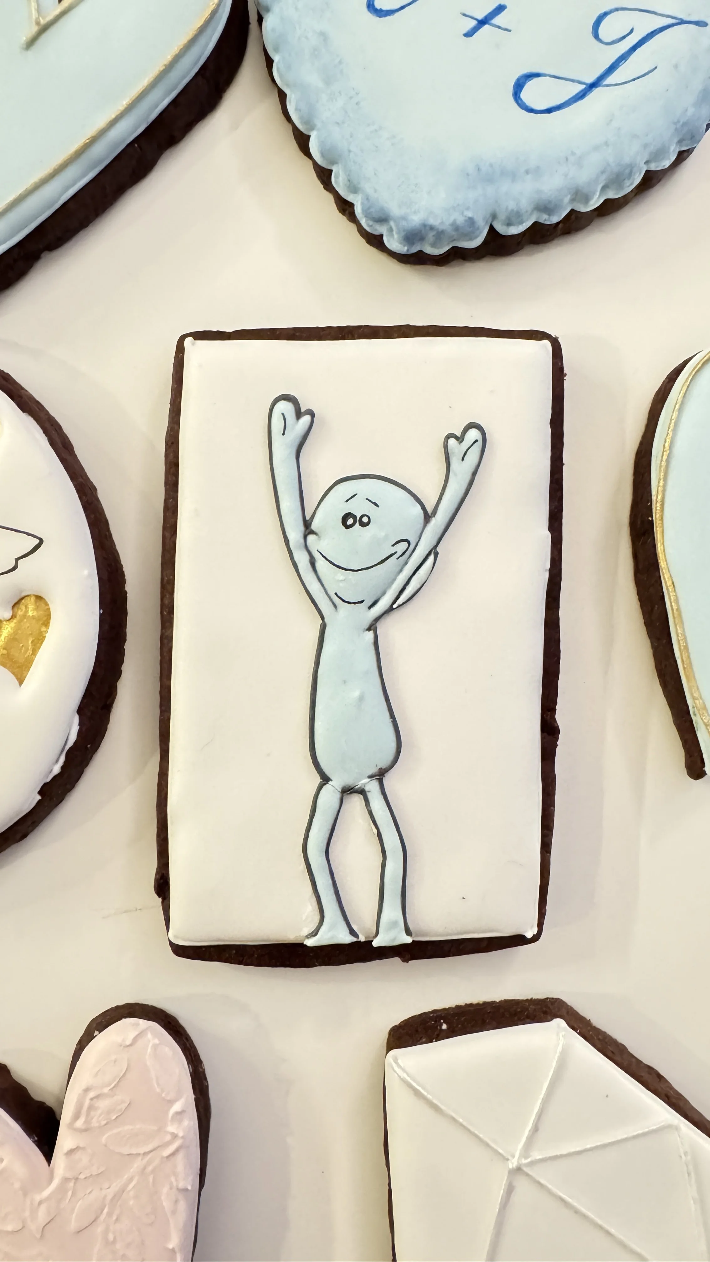 Cookie featuring Mr. Meeseeks from Rick and Morty.