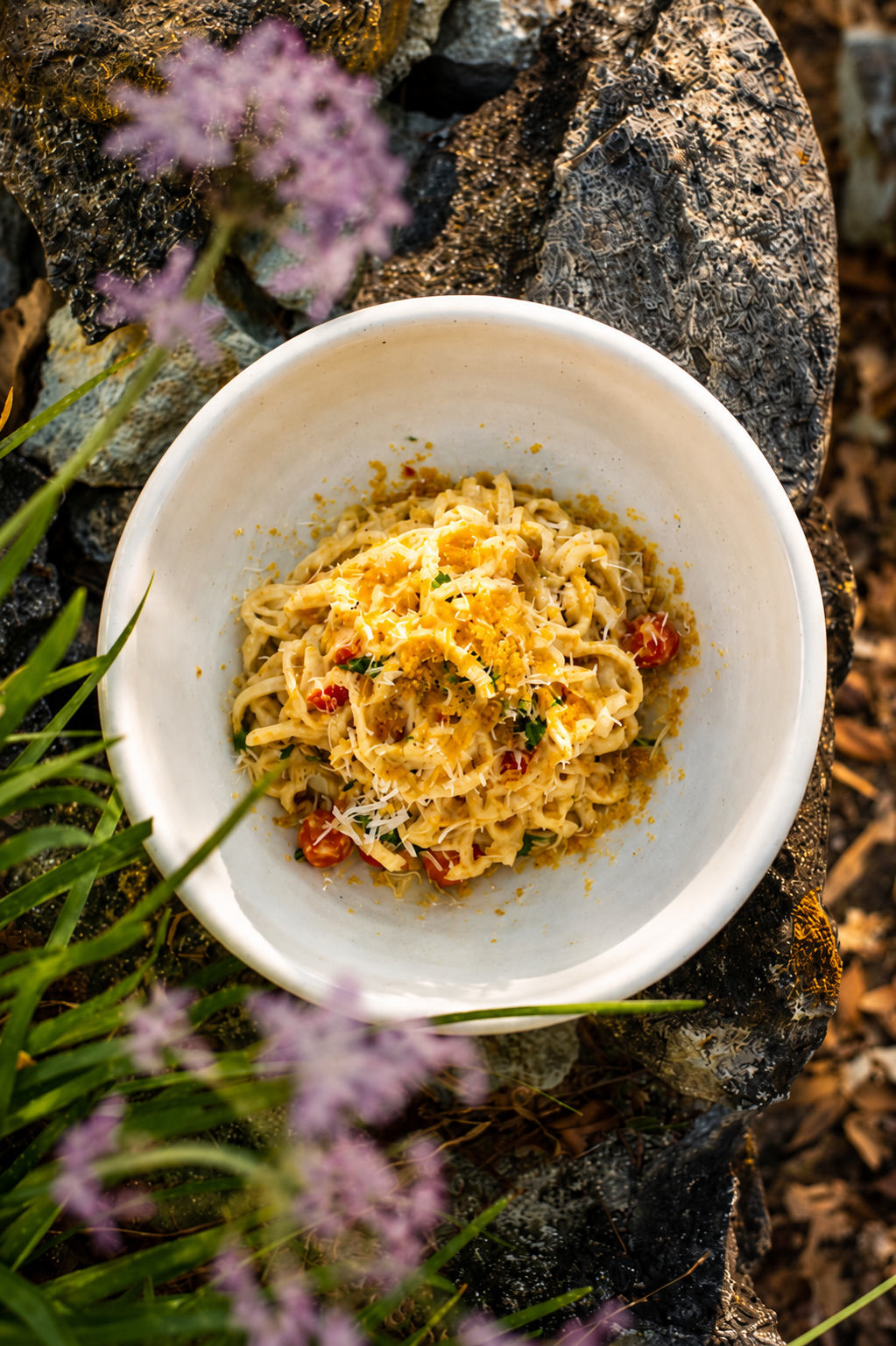 Udon with Smoked Bottarga &amp; Cherry Tomatoes