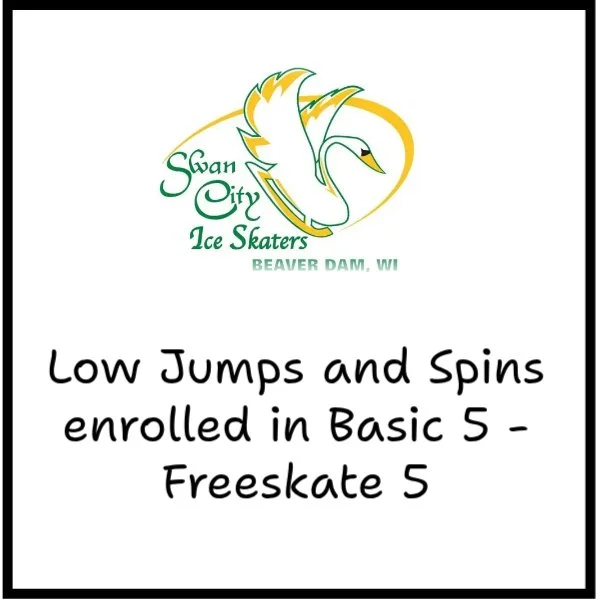 Low Jumps & Spins (B5-FS5)  (Session 4) No classes on Feb 22