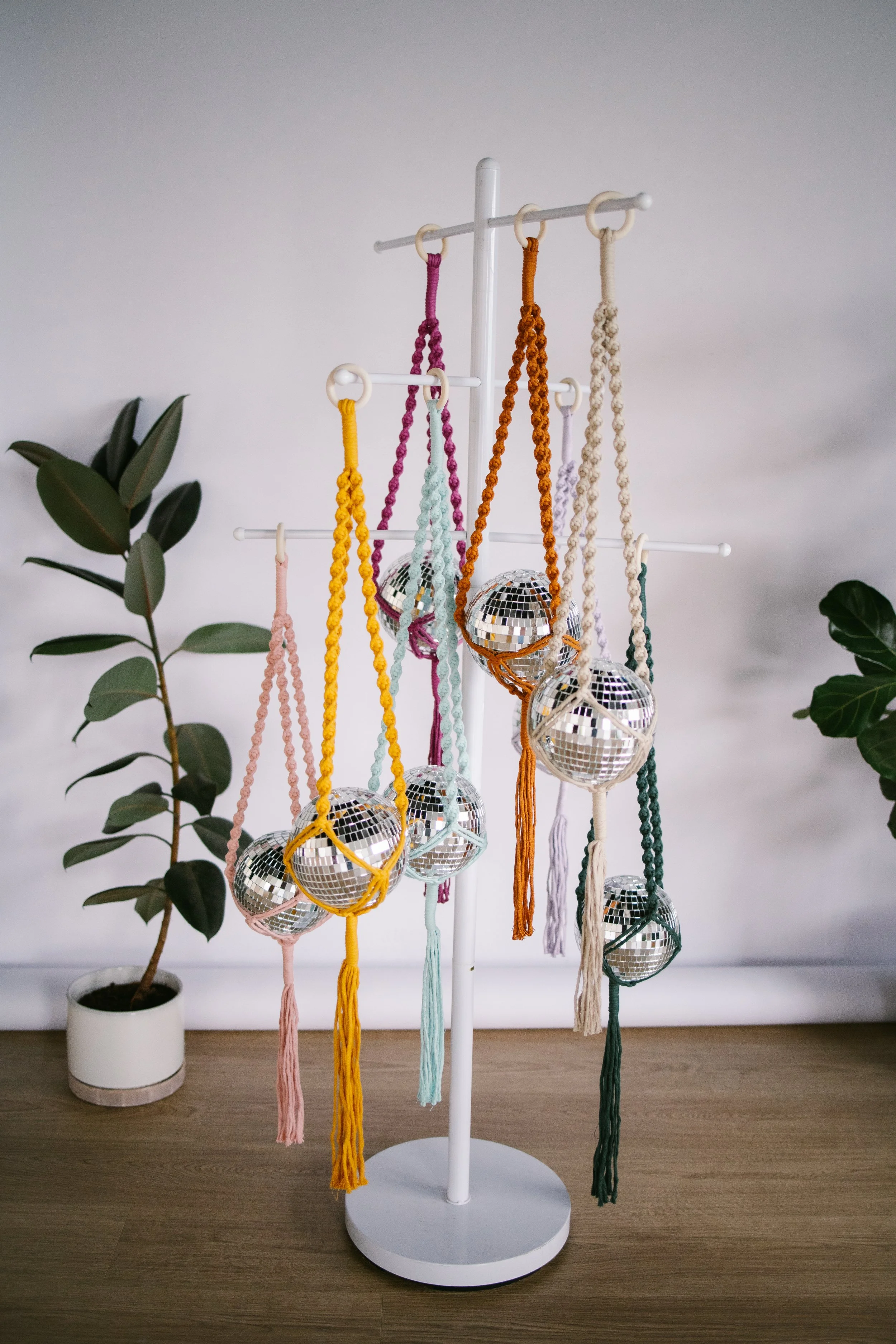 Macrame Mirror Ball Hanger