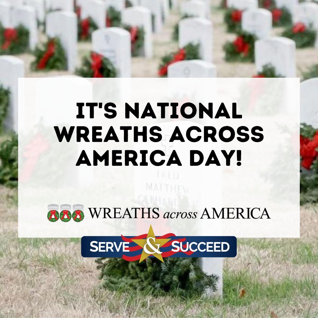 Today is National Wreaths Across America Day.

We REMEMBER the Fallen, HONOR those who Serve, and TEACH the value of Freedom.

This annual event is one of the highlights of our service programs.  Today our community of volunteers will place thousands