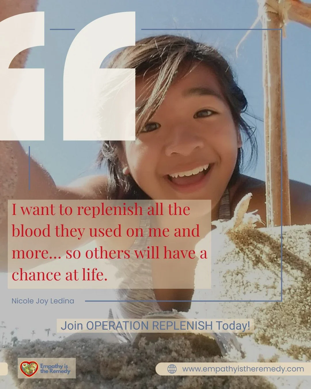 ✨ The Heart of OPERATION REPLENISH: Nicole&rsquo;s Journey ✨

Our founder, Nicole Joy Ledina (@nicolejoy2daw0rld @nicolejoyledina ) faced a courageous battle with a rare autoimmune condition. Before she passed, she shared a heartfelt wish with her da