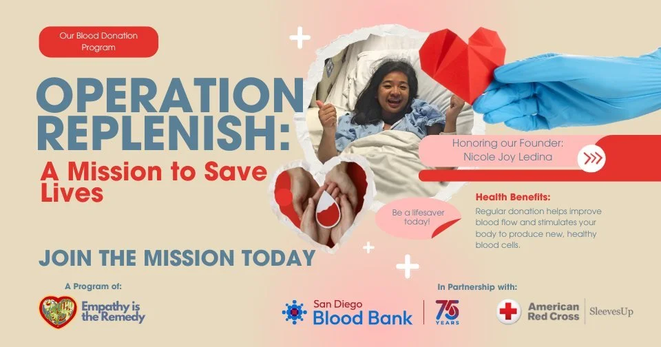 🔴 Tomorrow marks the beginning of something truly special &mdash; a mission born from love, courage, and hope.

We invite you to prepare your heart and your sleeves for OPERATION REPLENISH, a campaign to honor Nicole Joy Ledina&rsquo;s legacy by sav