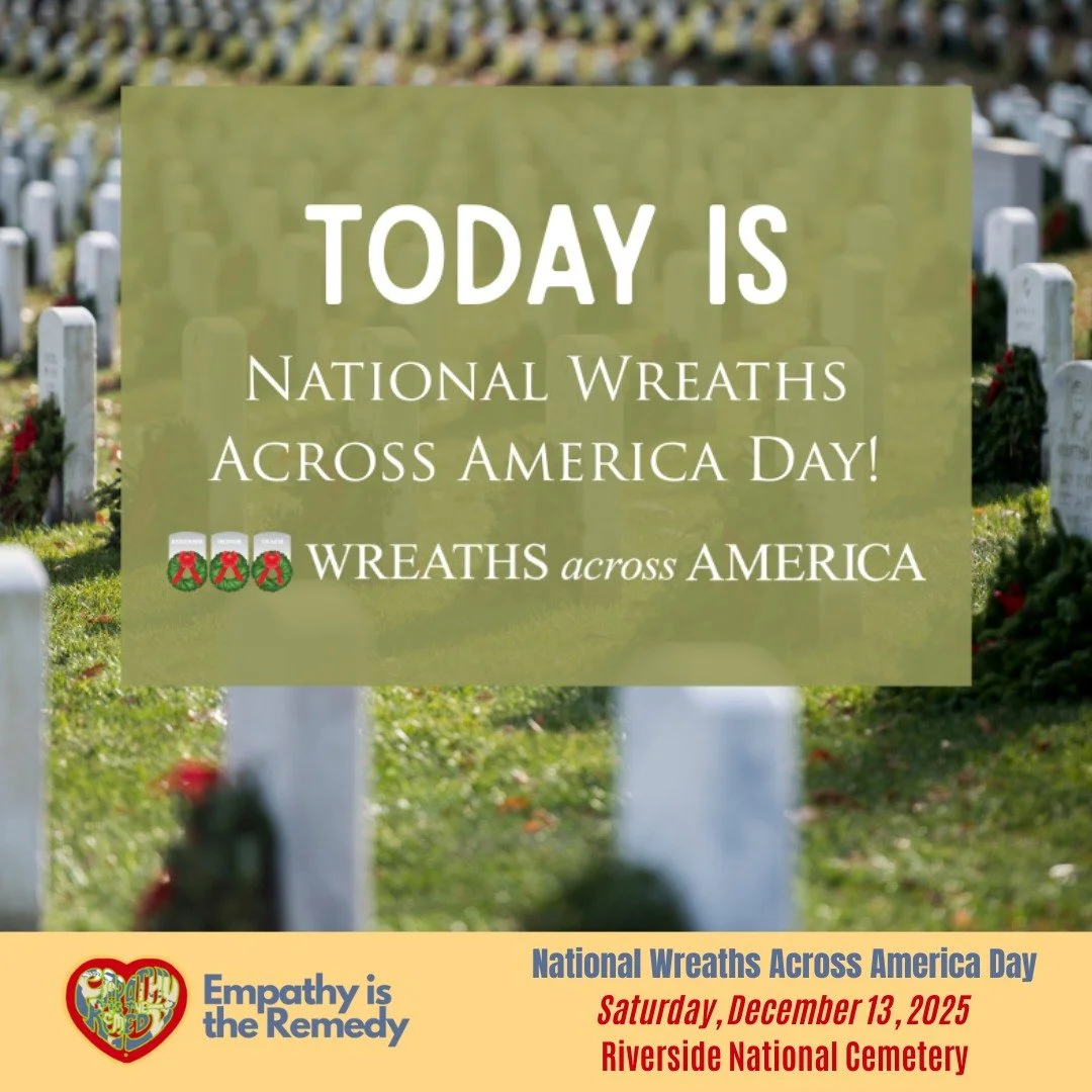 IT'S TIME! 🇺🇸🌲 

National Wreaths Across America Day is finally here.

Let&rsquo;s go honor our heroes. Tag us in your photos! 📸 @empathyistheremedy 

👇 Comment "WREATH" if you are here with us today! ❤️

@wreathsacrossamerica 

#Wreat