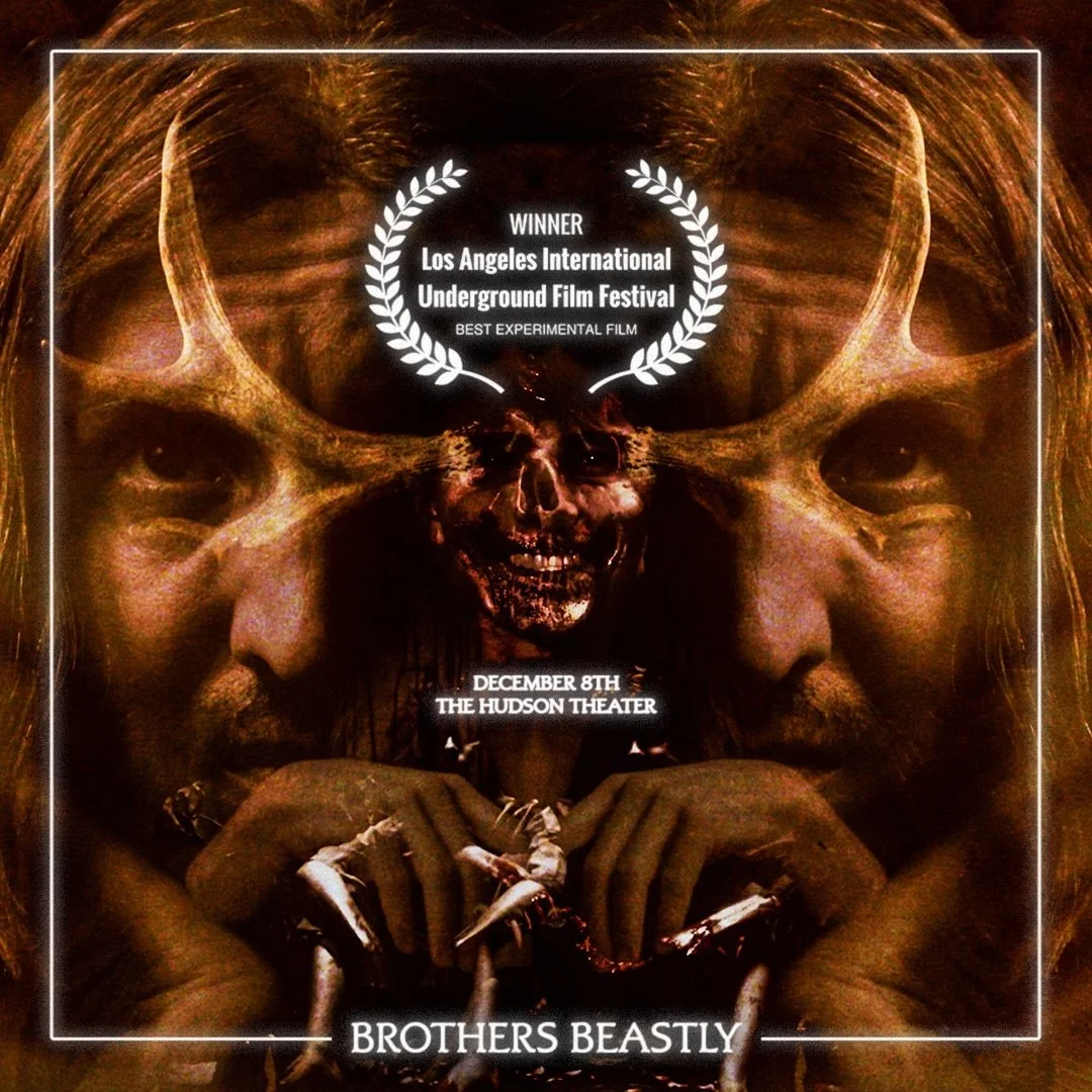 So thrilled 𝑩𝑹𝑶𝑻𝑯𝑬𝑹𝑺 𝑩𝑬𝑨𝑺𝑻𝑳𝒀 has won Best Experimental Short at the Los Angeles Underground Film Festival, and will screen again this weekend 🎞️ Much gratitude to the fest and now&rsquo;s your chance again to catch a screening!
.
.
.
