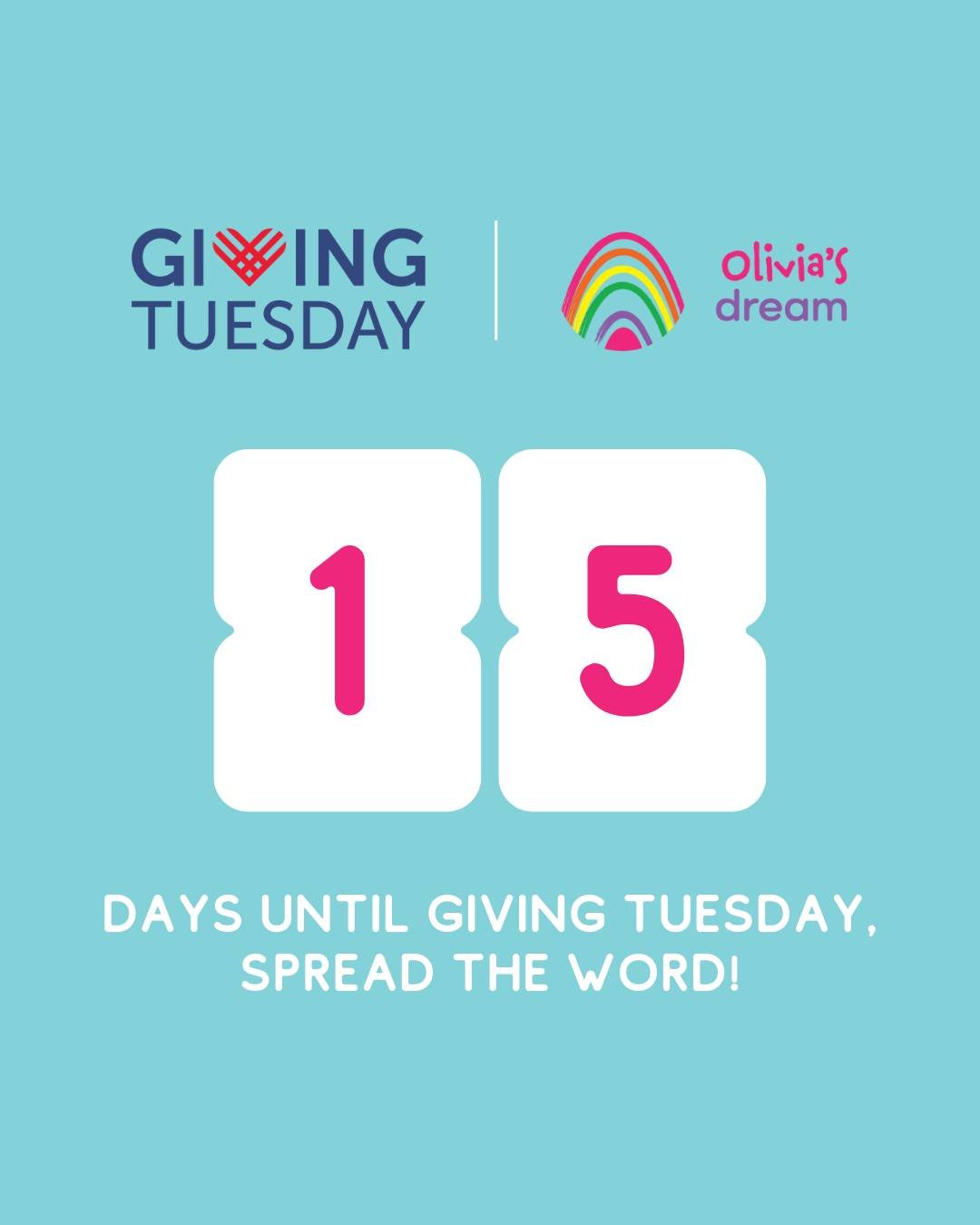 GIVING TUESDAY 🎉 is only 15 days away! 

Olivia's Dream will be fundraising for our Rainbow Response program, which provides critical support for children and families in the aftermath of a traumatic event.

Thanks to a generous donor, every contrib