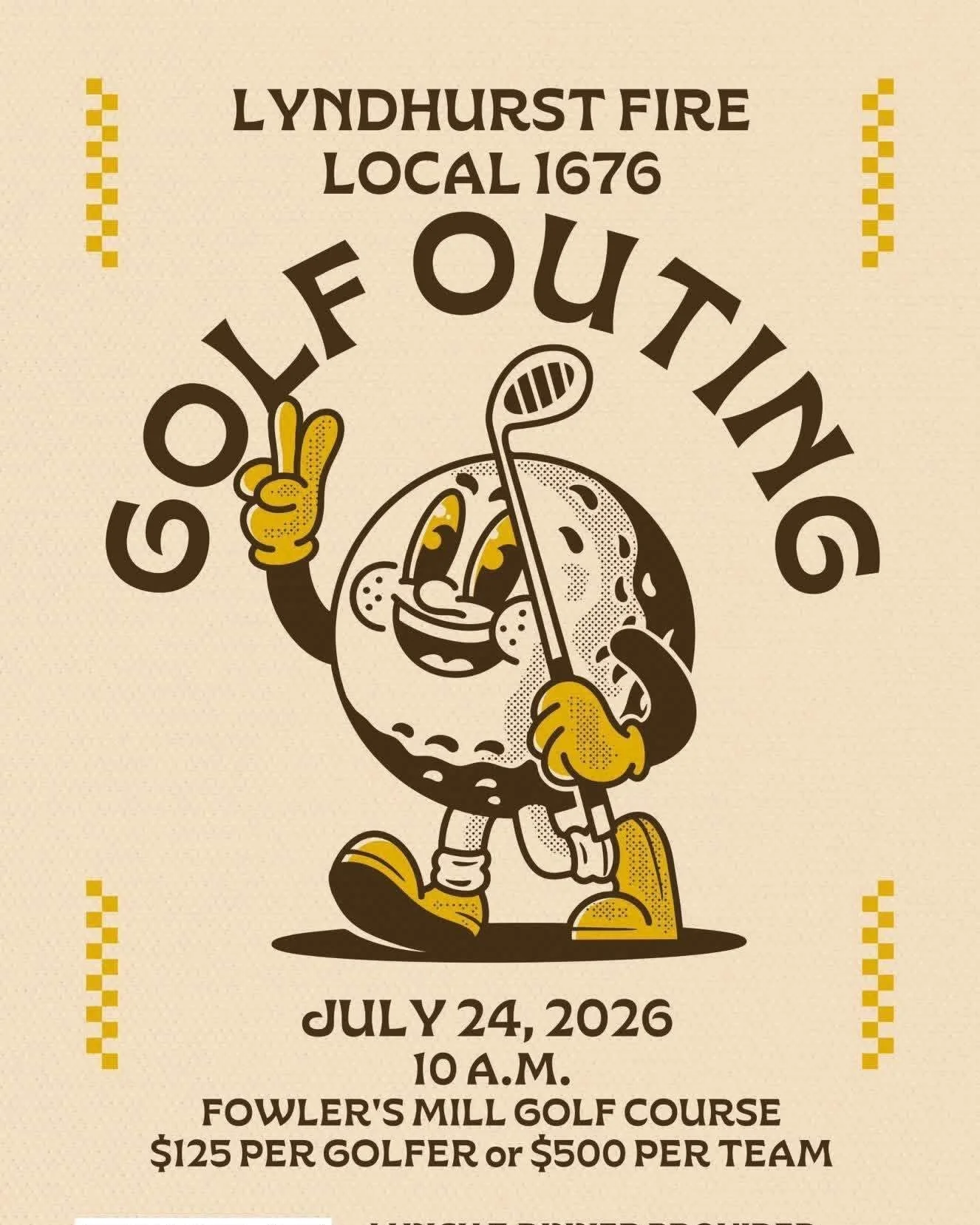 FYI 📣 Our friends at the Lyndhurst Firefighters Local 1676 are hosting a golf tournament on July 24th at Fowler's Mill, ⛳ and a portion of the tournament's proceeds will benefit Olivia's Dream!

If you're looking to join in on a great day of golf, f