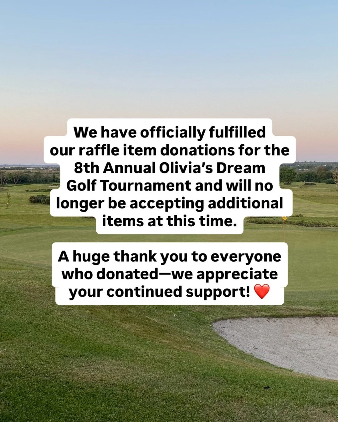 Thank you to all who donated a raffle item for our upcoming golf tournament on September 18! ⛳ We're looking forward to a great turnout and raising funds to help children and families in the aftermath of a traumatic event.