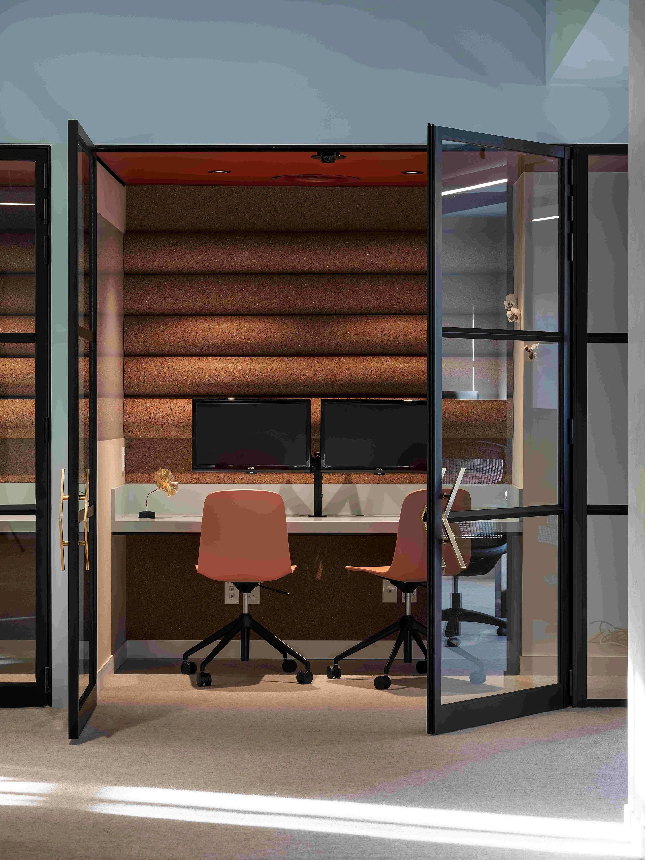 commercial office fit-out Auckland communal computer  workspace by Practec