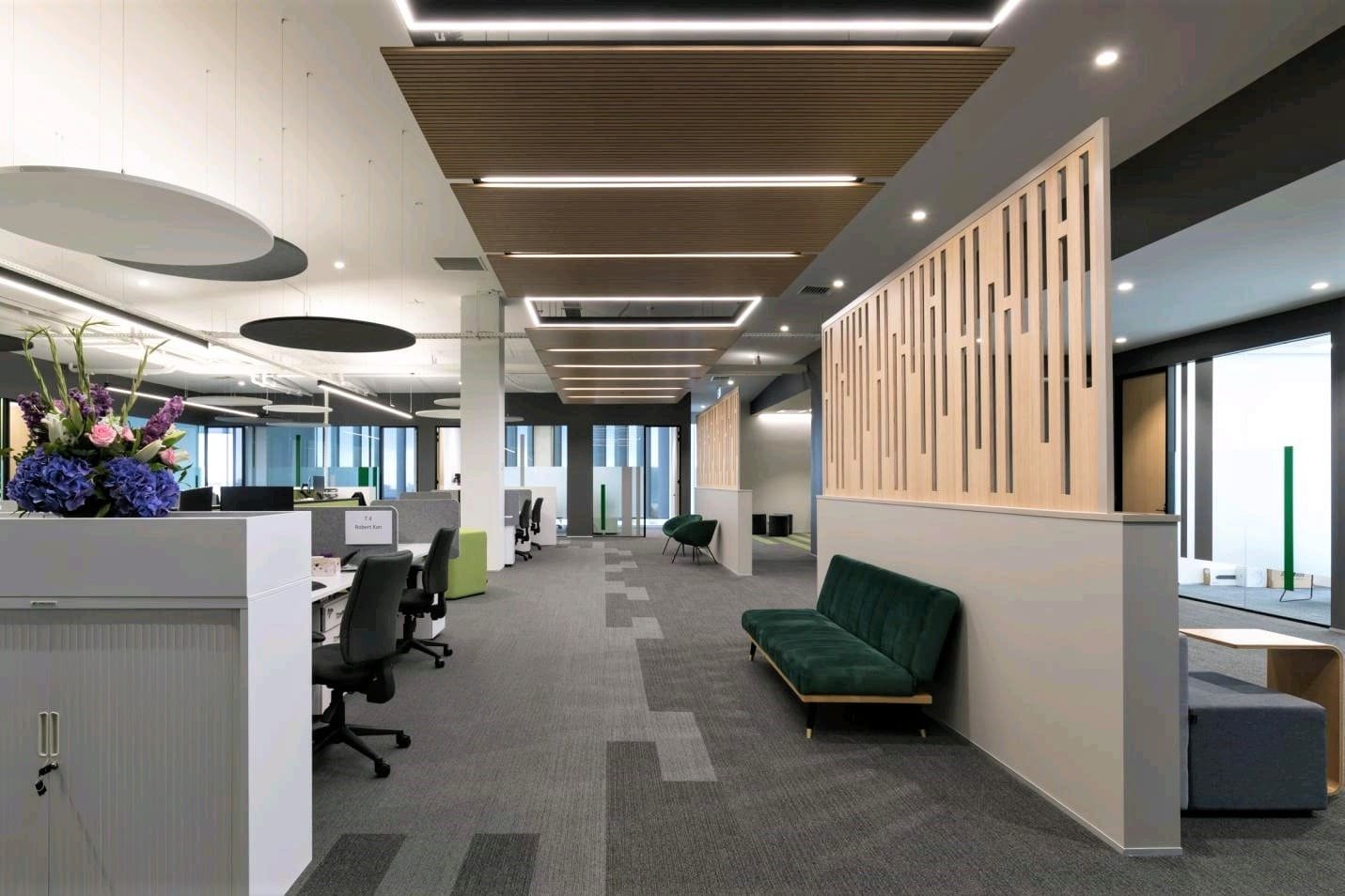 Commercial office fit-out Auckland open-plan workspace by Practec