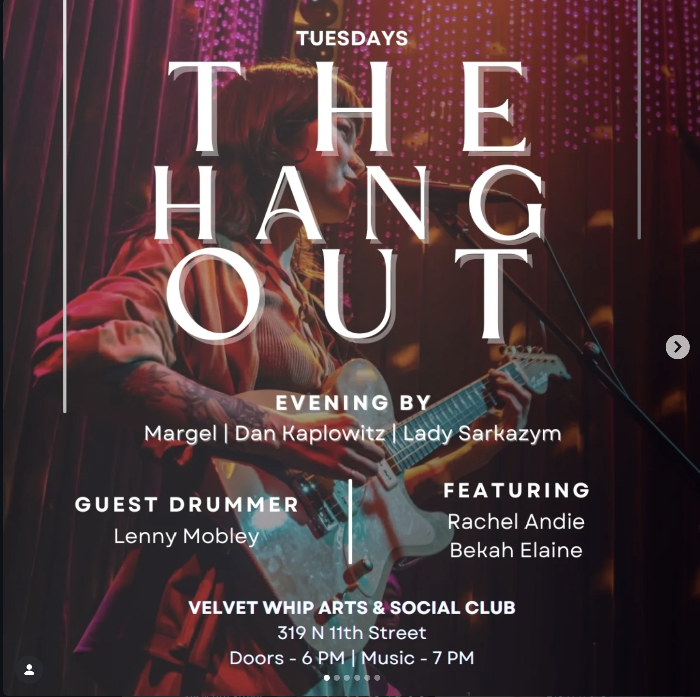 EVERY TUESDAY 7- THE HANOUT JAZZ TRIO(COVER REQUIRED, FREE TO VELVET WHIP CLUB MEMBERS)