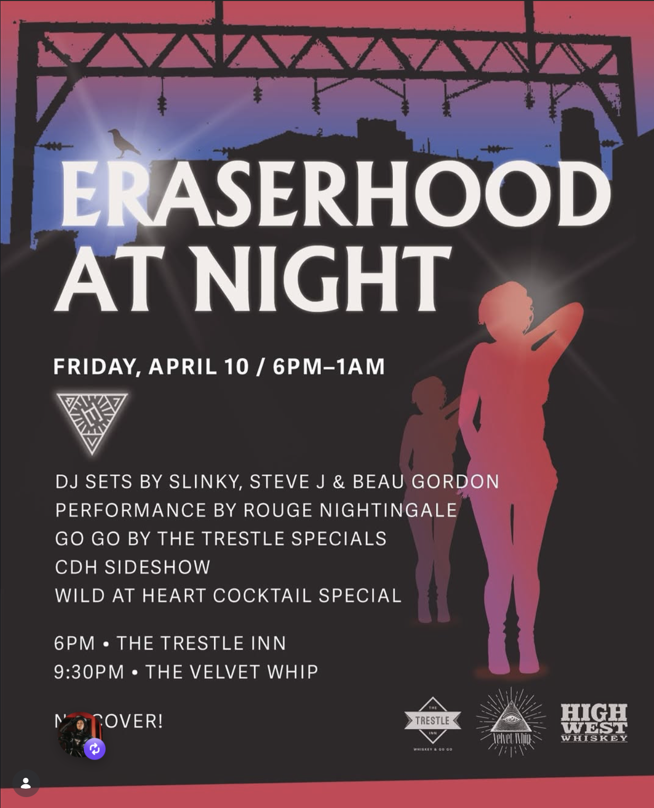 ERASERHOOD AT NIGHT! A COLLAB WITH TRESTLE INN