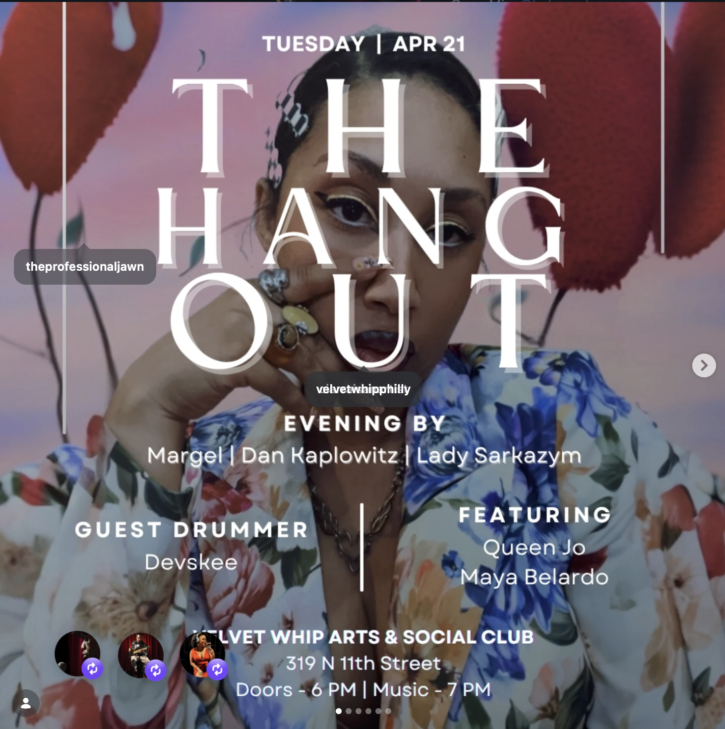 EVERY TUESDAY 7- THE HANOUT JAZZ TRIO(COVER REQUIRED, FREE TO VELVET WHIP CLUB MEMBERS)
