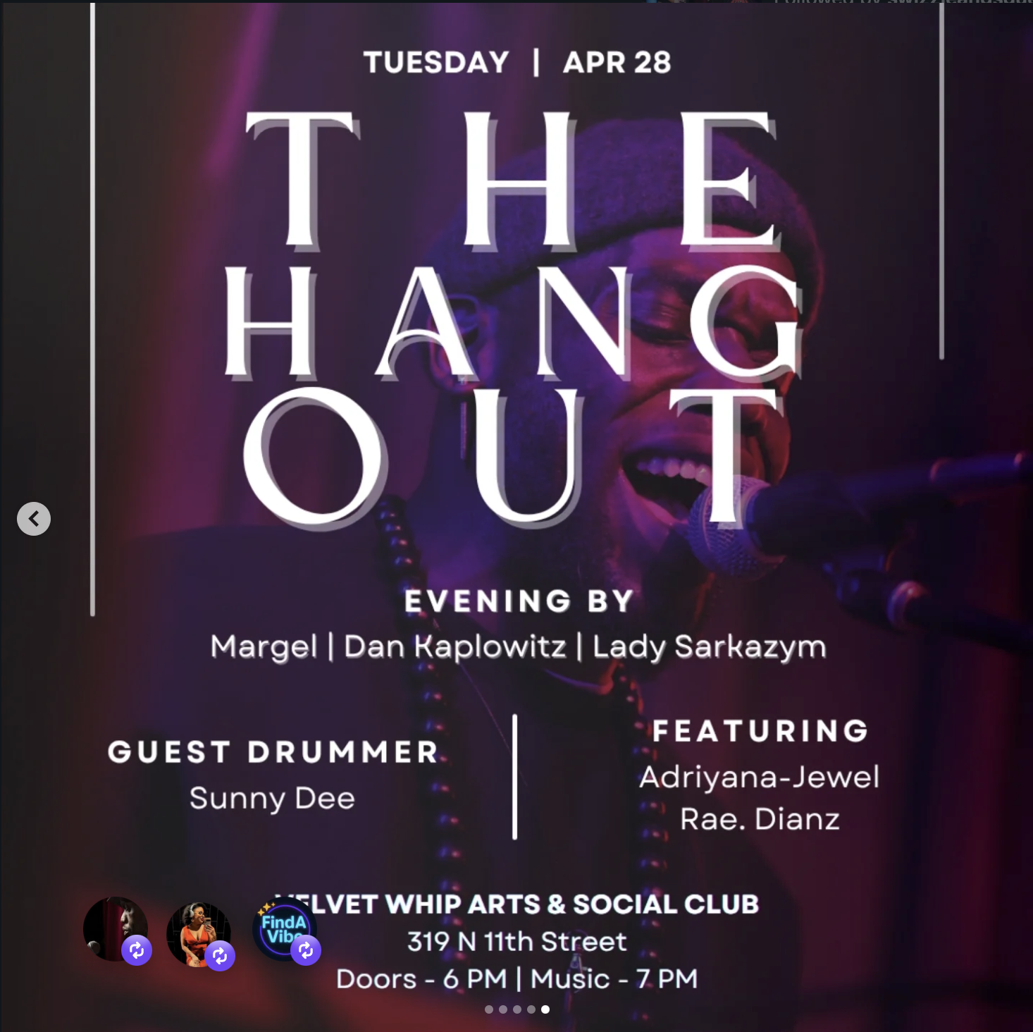 EVERY TUESDAY 7- THE HANOUT JAZZ TRIO(COVER REQUIRED, FREE TO VELVET WHIP CLUB MEMBERS)