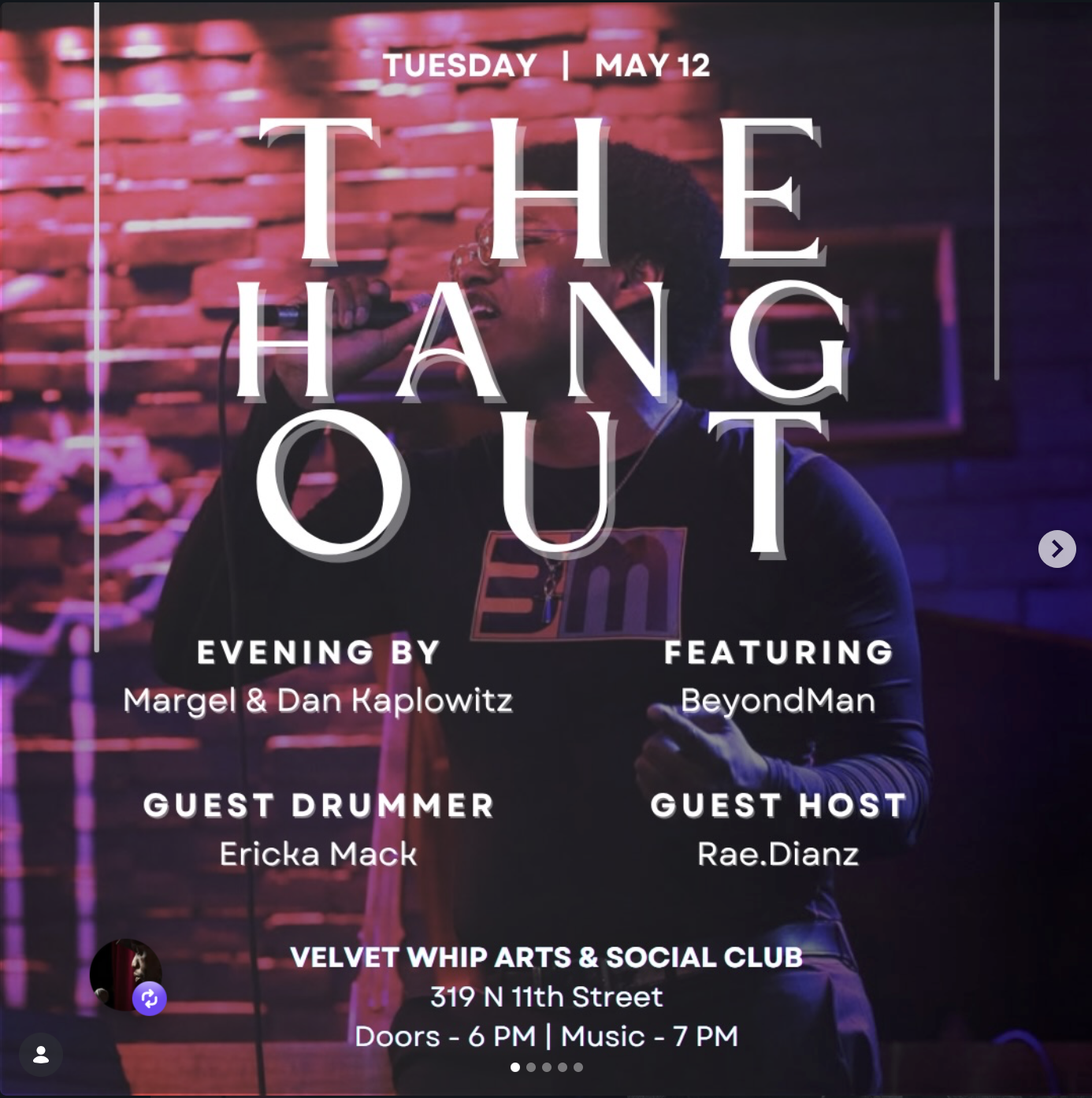 EVERY TUESDAY 7-10P THE HANOUT JAZZ TRIO(COVER REQUIRED, FREE TO VELVET WHIP CLUB MEMBERS)