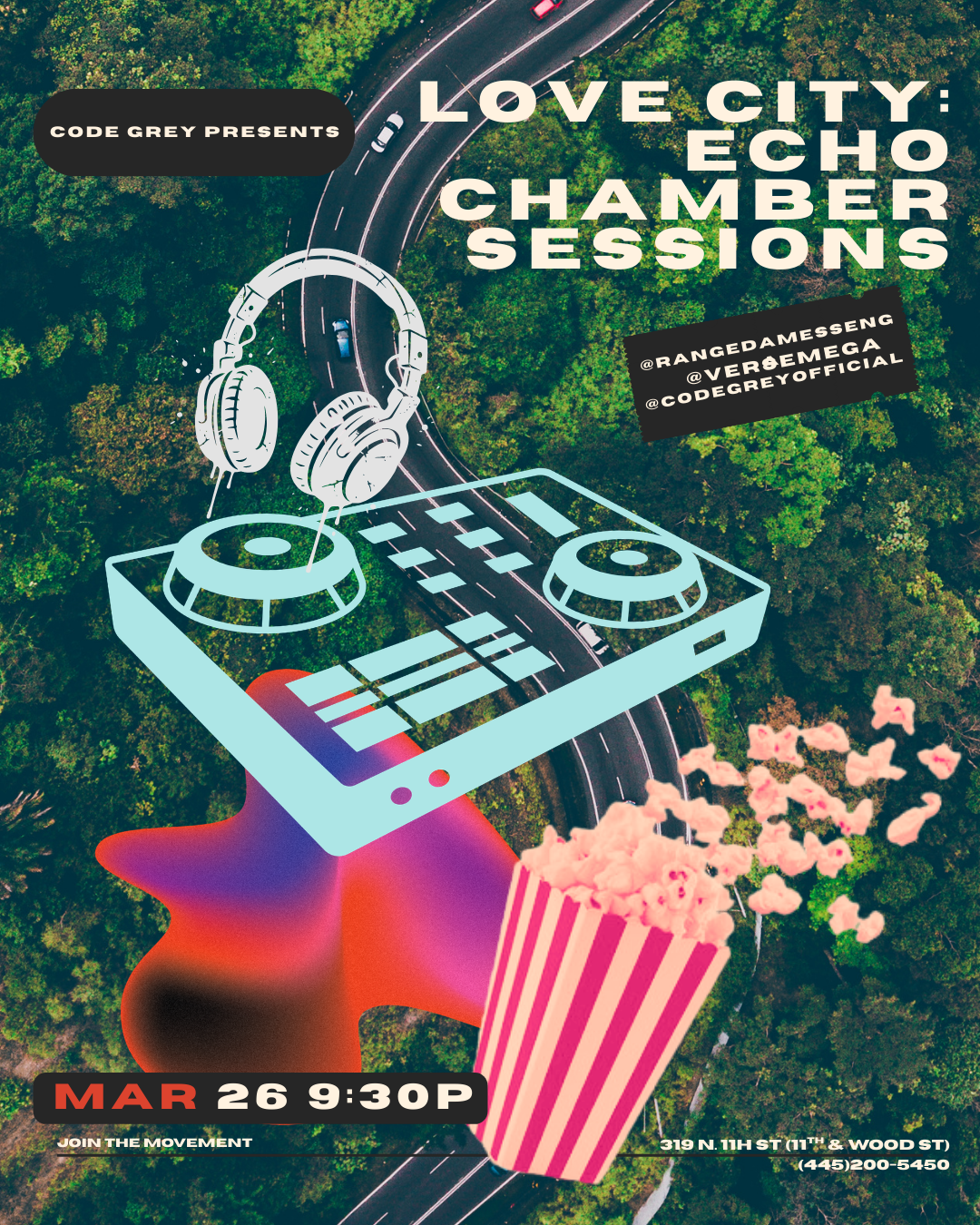 CODE GREY PRESENTS: LOVE CITY: Echo chamber Sessions - Thursday, March 26 at 9:30 PM at Velvet Whip Arts & Social Club in Callowhill, Philadelphia