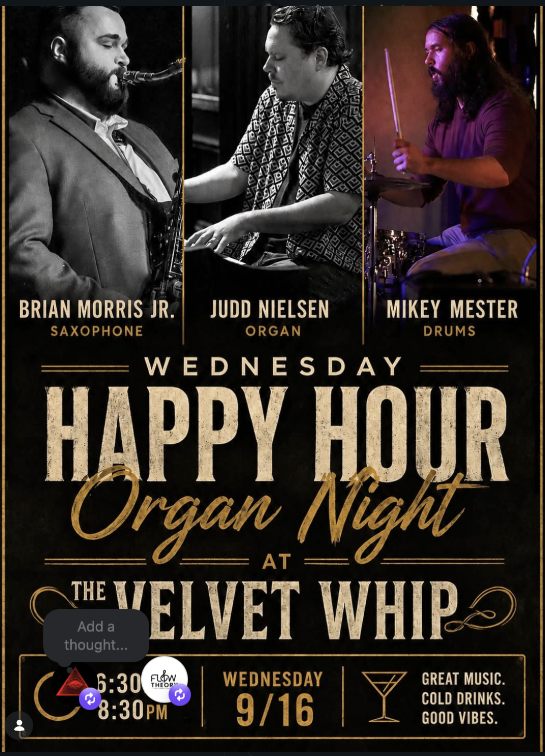 Velvet Happy Hour Organ Night(FREE TO MEMBERS)
