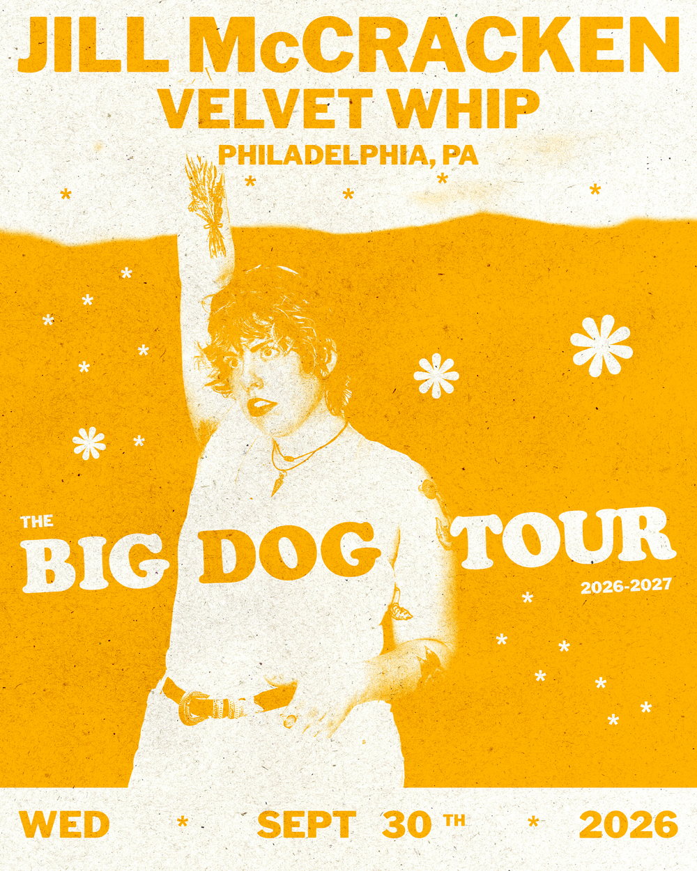 JILL MCCRACKEN -THE BIG DOG TOUR artwork from Velvet Whip Arts & Social Club