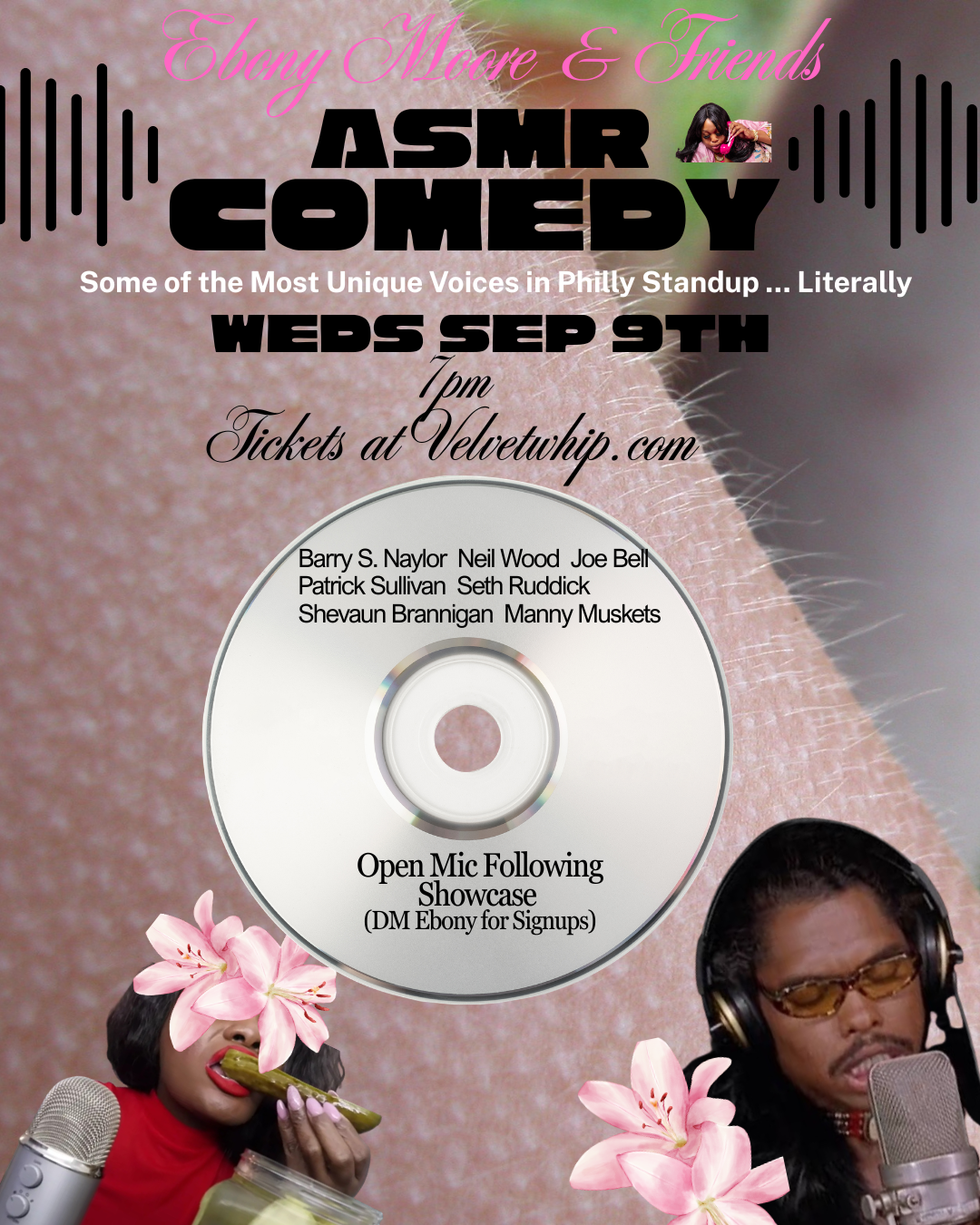 EBONY MOORE & FRIENDS PRESENTS: ASMR COMEDY - Wednesday, September 9 at 7:00 PM at Velvet Whip Arts & Social Club in Callowhill, Philadelphia