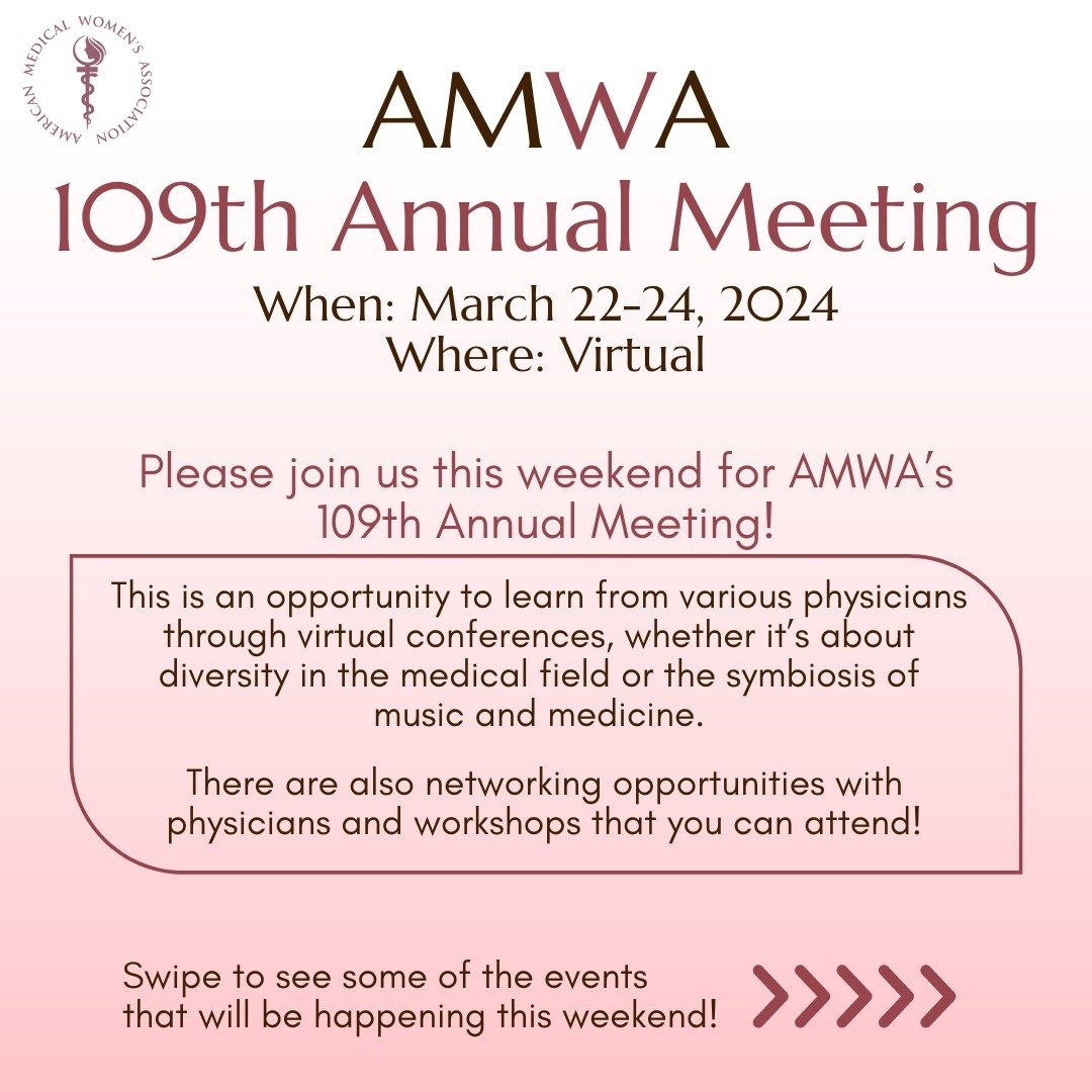 Please join us this weekend for AMWA&rsquo;s 109th Annual Meeting!

Link for more information and to register in bio!