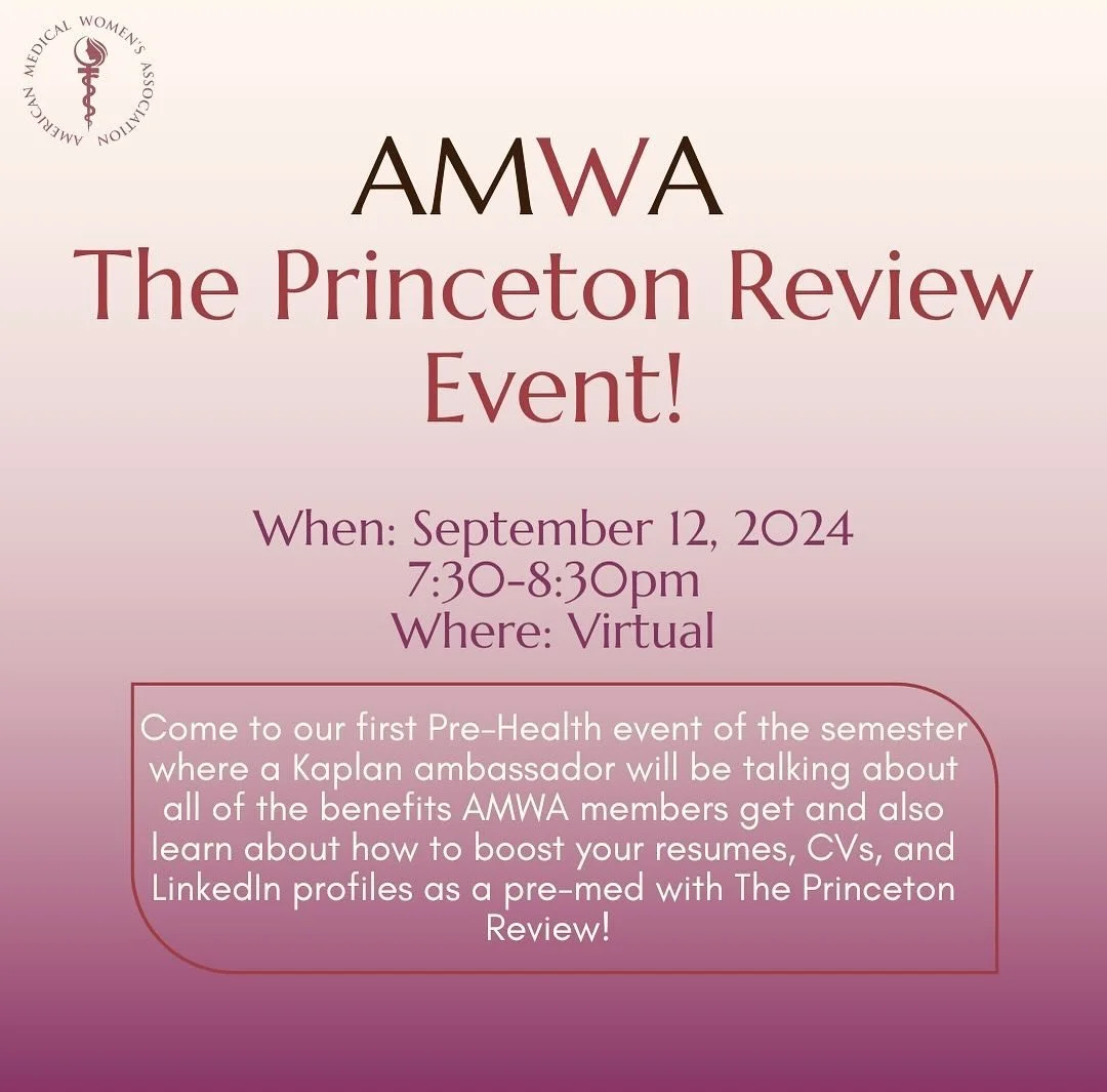Are you applying to med school? If you want to be a candidate who stands out, join us for insights from the Kaplan Ambassador and The Princeton Review representative to learn how to polish resumes, CVs, and LinkedIn profiles as pre-meds. This event i