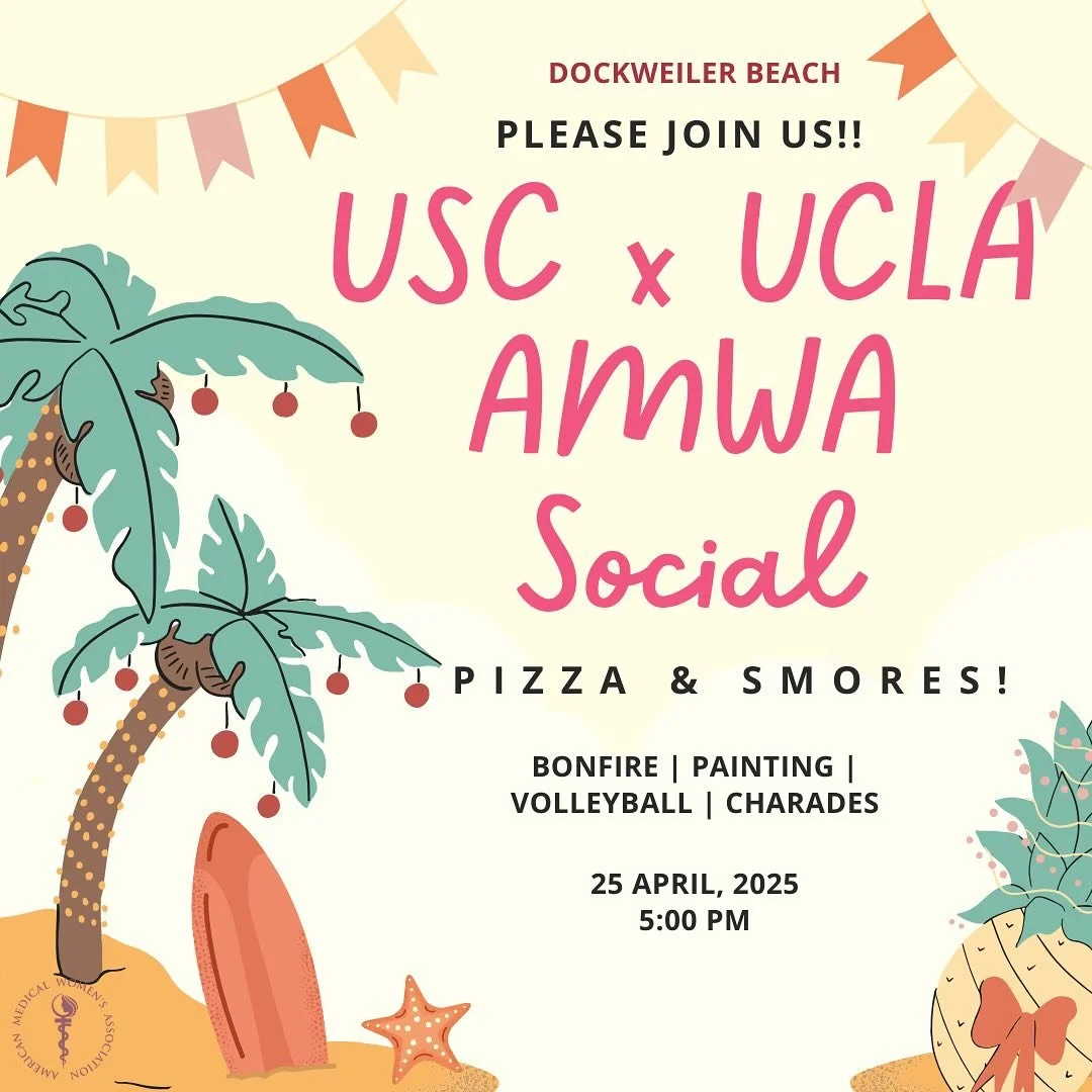 We&rsquo;re so excited to announce that we&rsquo;re hosting a joint beach social with @amwaucla ! 🌊🌅This is the perfect chance to unwind before finals, connect with fellow pre-med women from both USC and UCLA, and enjoy a relaxing evening filled wi