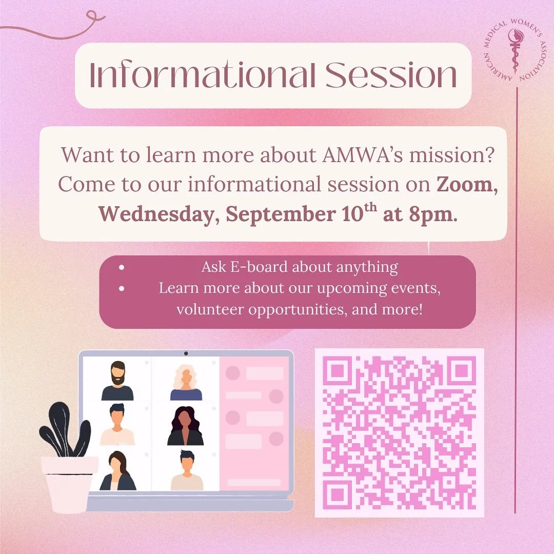 Want to get to know AMWA better?

Join us to learn all about our mission, upcoming events, and volunteering opportunities. You&rsquo;ll also have the chance to ask questions directly to our E-board members. 

💻 This is a Virtual Event
🗓 Wednesday, 