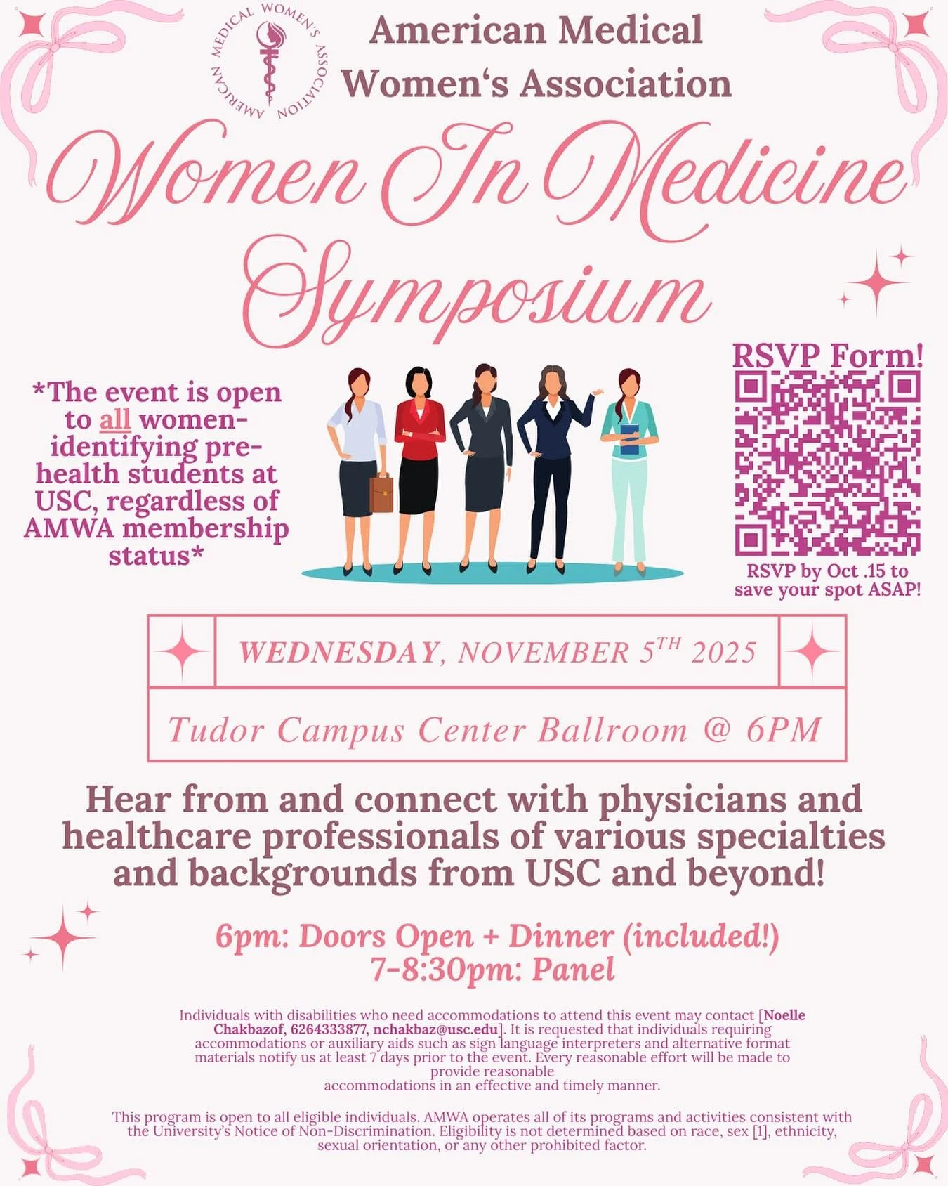🌸✨ Women in Medicine Symposium ✨🌸

The Women in Medicine Symposium is one of the biggest events of the year for USC AMWA! 💕
It&rsquo;s an evening dedicated to inspiring women to pursue careers in medicine while creating space for meaningful mentor