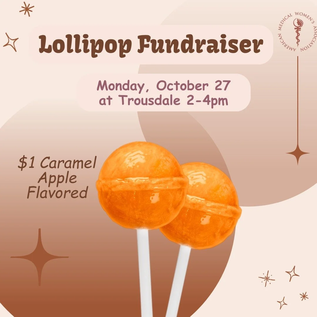 Join AMWA for a sweet fall treat! 
We’re hosting a Lollipop Fundraiser this Monday on Trousdale from 2:00–4:00 PM, a cozy way to brighten your day and support our organization at the same time!
Each lollipop is just $1, and every purcha