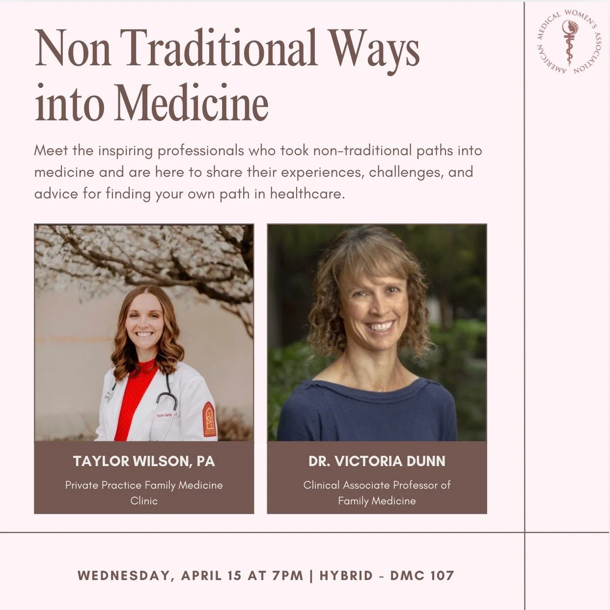 Join us tomorrow at 7 PM for our Nontraditional Ways into Medicine Panel, where you&rsquo;ll hear from professionals sharing their unique journeys and advice on different paths into healthcare.

This will be a hybrid event so join us in person at DMC