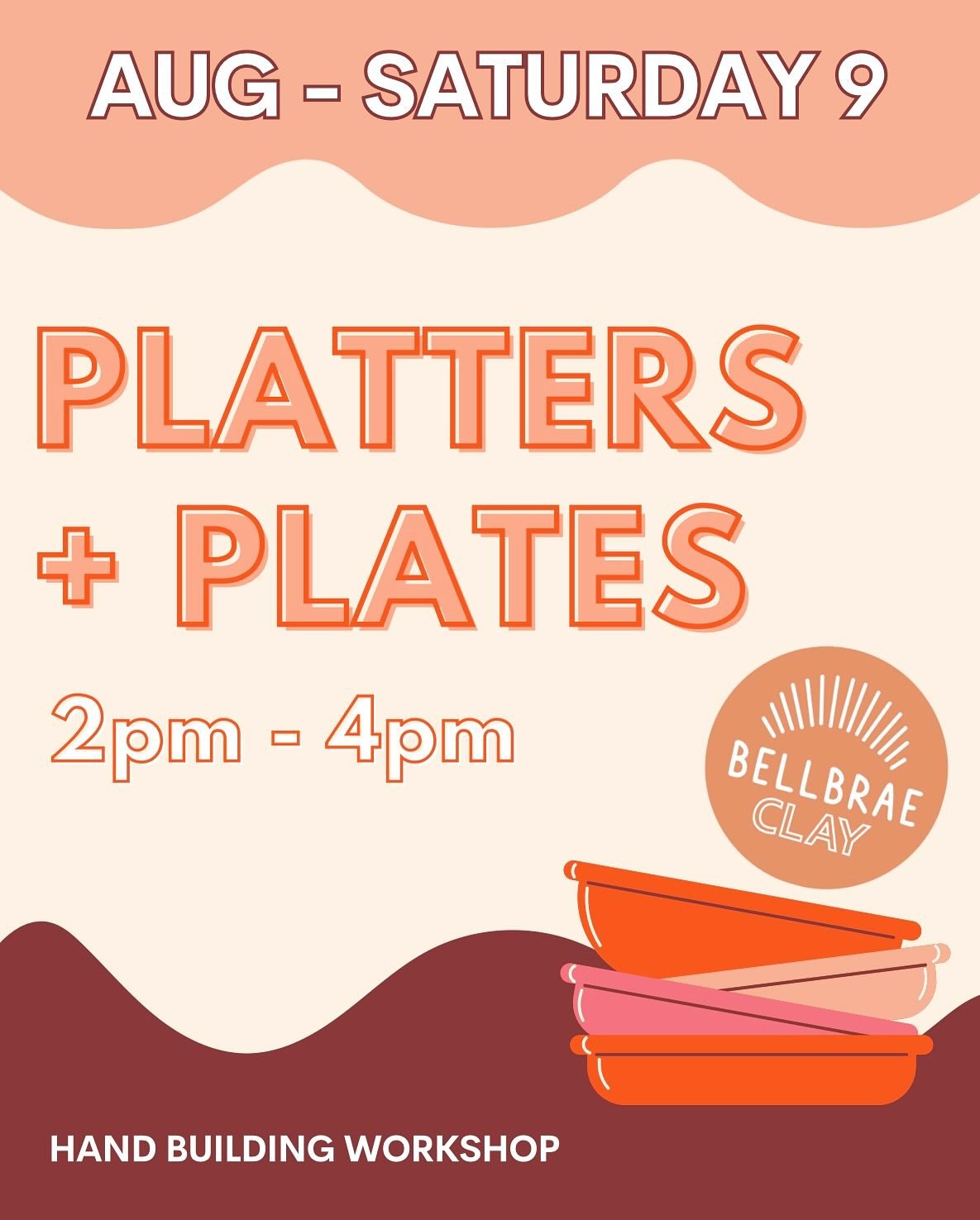🧡 August workshops have been released early! 🧡

Bellbrae Clay offers ceramic hand building workshops for all levels and abilities. Whether you&rsquo;re looking for a simple mindful activity, have a creative idea in mind or looking for a little me t