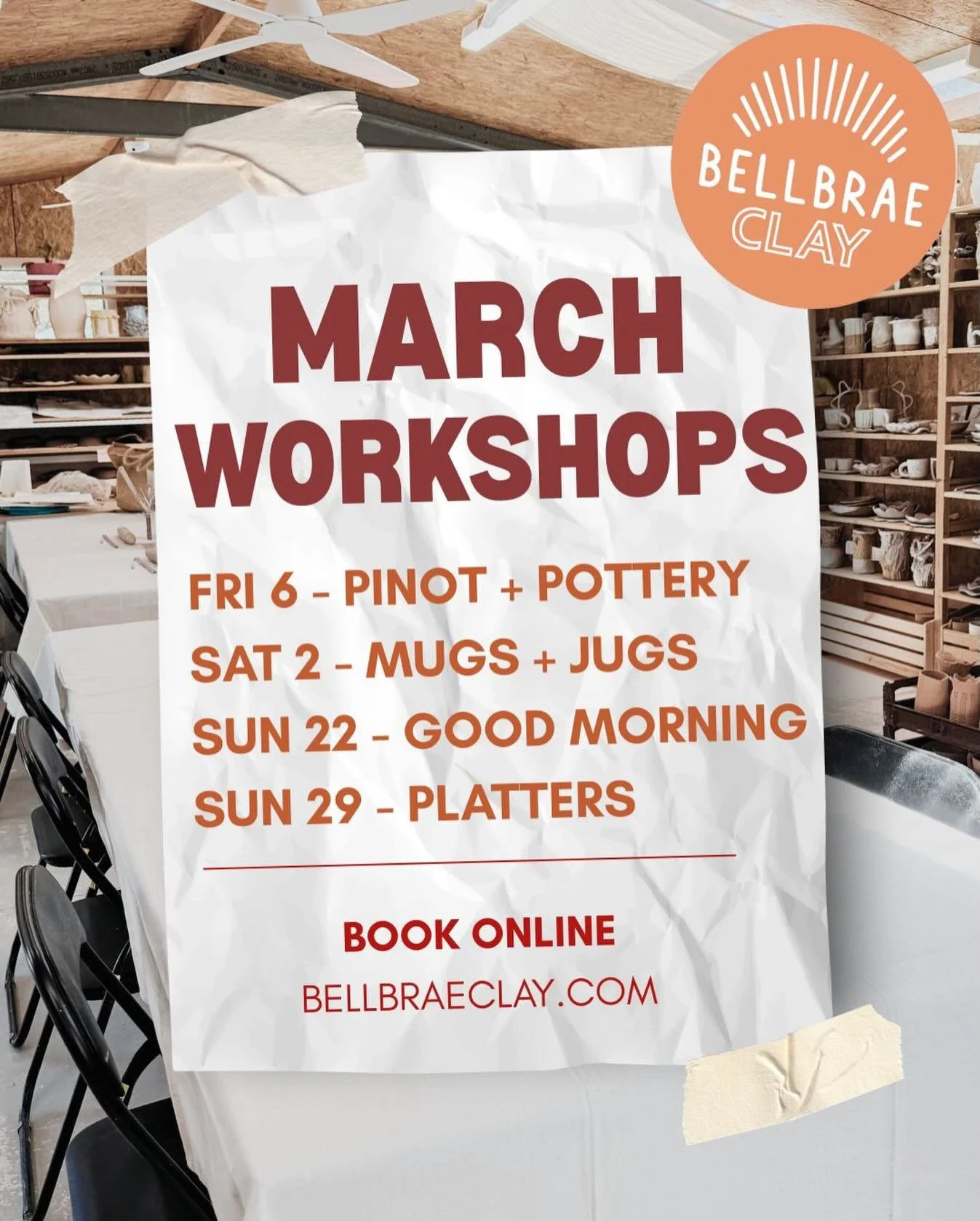 🤎🤎 MARCH WORKSHOPS 🤎🤎
Book your spot online!
Link in bio xox 

#HandBuilding #GreatOceanRoad #ceramicworkshop #ThingsToDoSurfcoast
#Surfcoastceramics